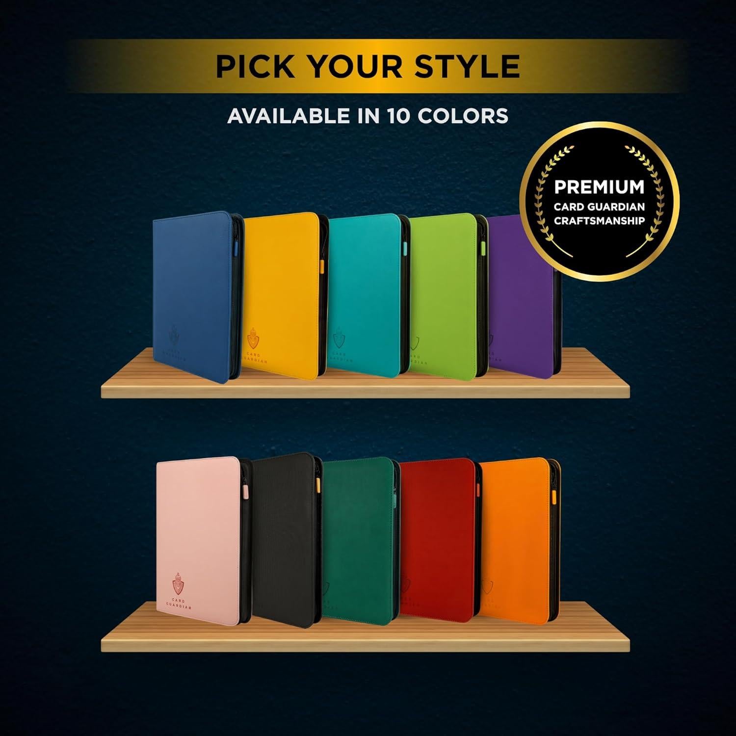 Carpeta Premium de 9 Bolsillos Guardián de Cartas Negra