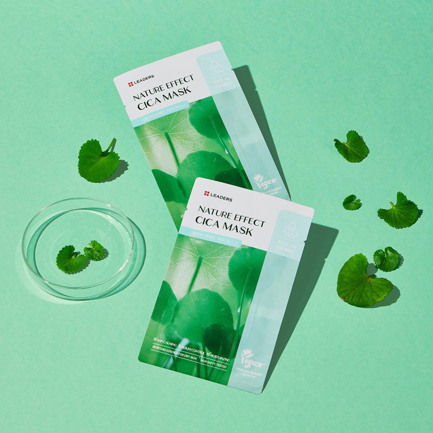 Mascarilla Hidratante Leaders Nature Effect Cica - 10 Hojas