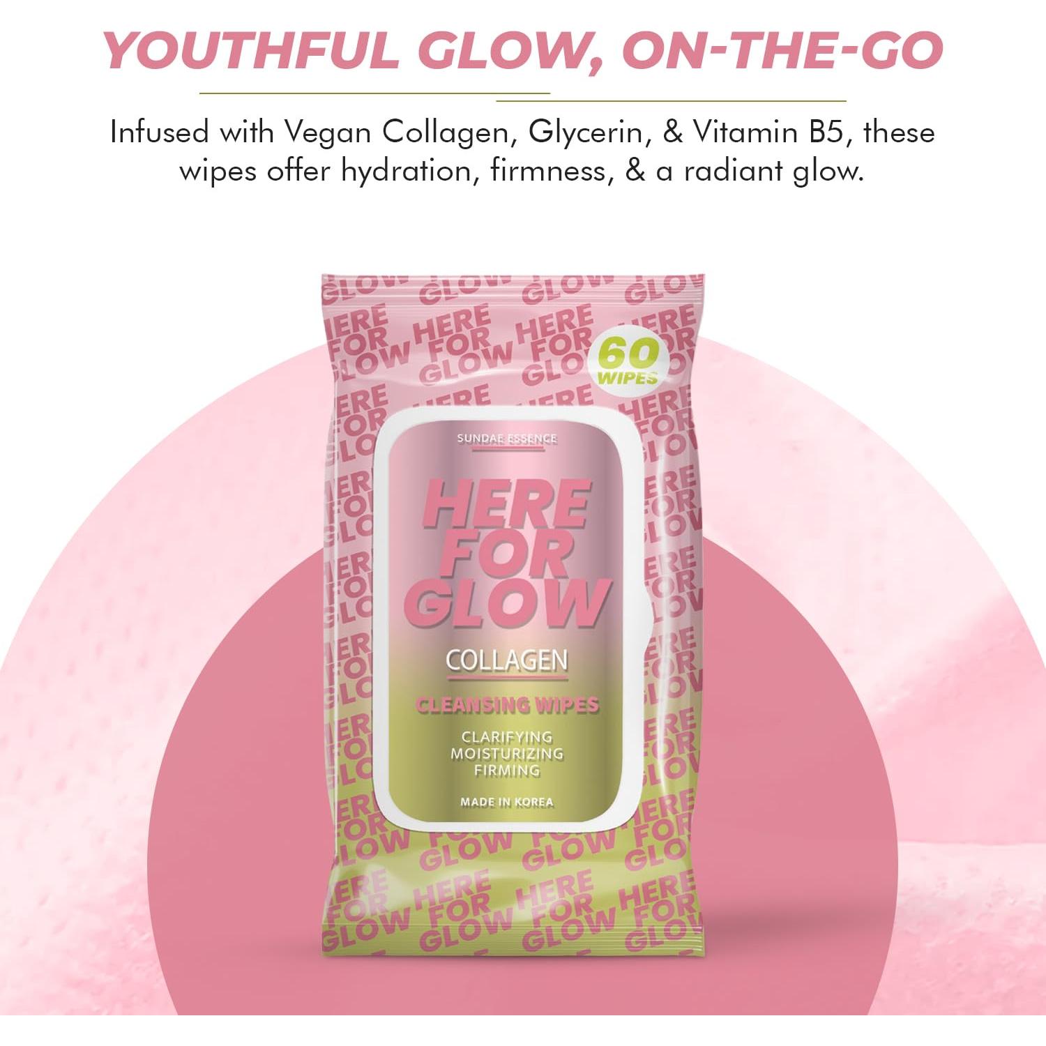 Toallitas Faciales de Colágeno Klar & Co - Hidratantes 95% Naturales