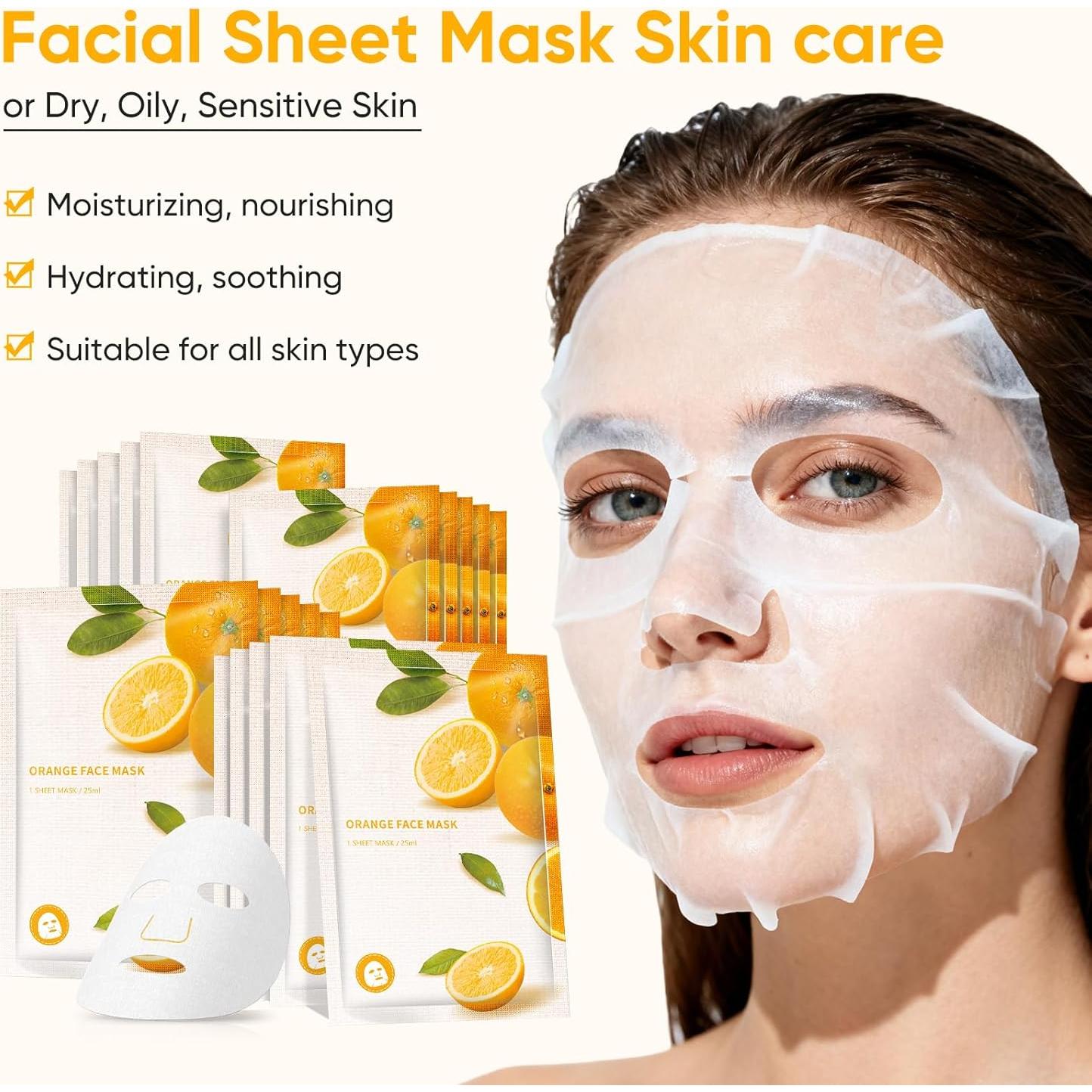 Mascarilla Facial de Vitamina C OUPEICHARM - Hidratante y Antienvejecimiento