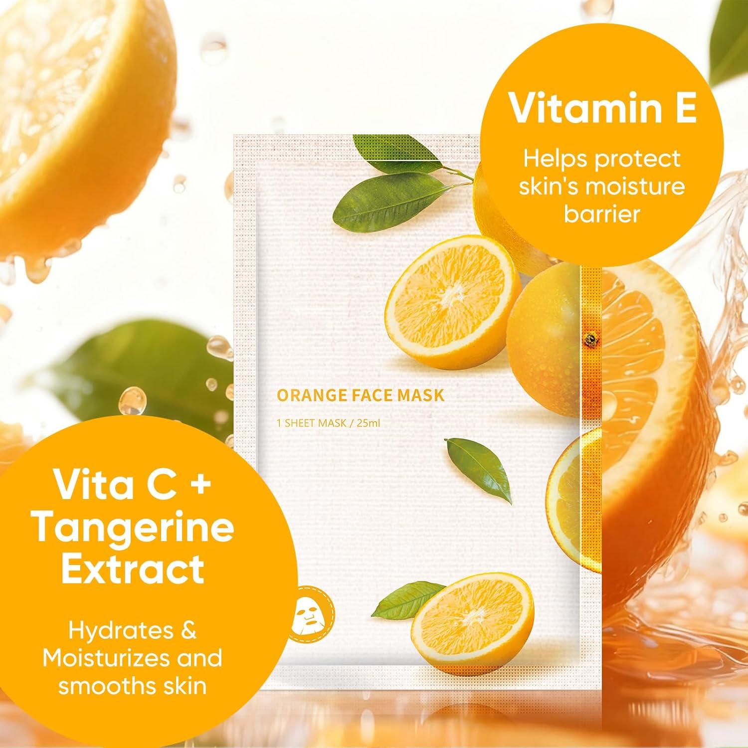 Mascarilla Facial de Vitamina C OUPEICHARM - Hidratante y Antienvejecimiento