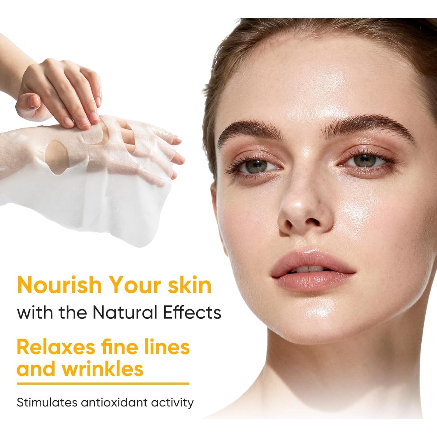 Mascarilla Facial de Vitamina C OUPEICHARM - Hidratante y Antienvejecimiento