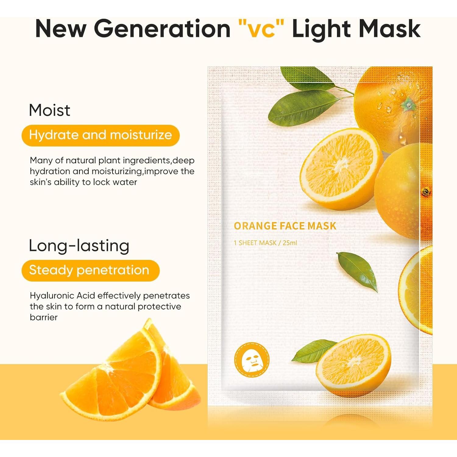 Mascarilla Facial de Vitamina C OUPEICHARM - Hidratante y Antienvejecimiento