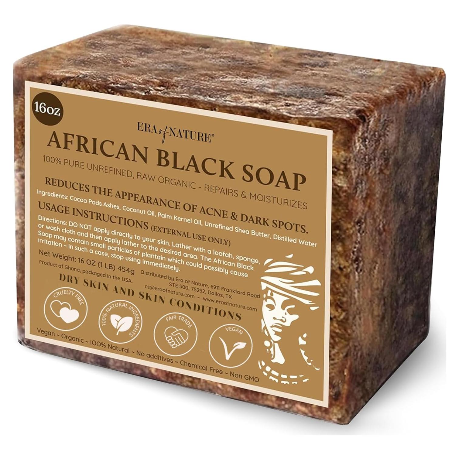 Jabón Negro Africano Orgánico Era de la Naturaleza 0.45kg