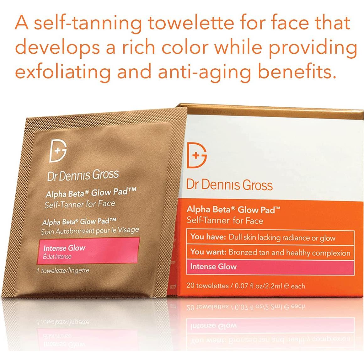 Toallitas Auto-bronceadoras Dr Dennis Gross 20 Unidades Brillo Intenso