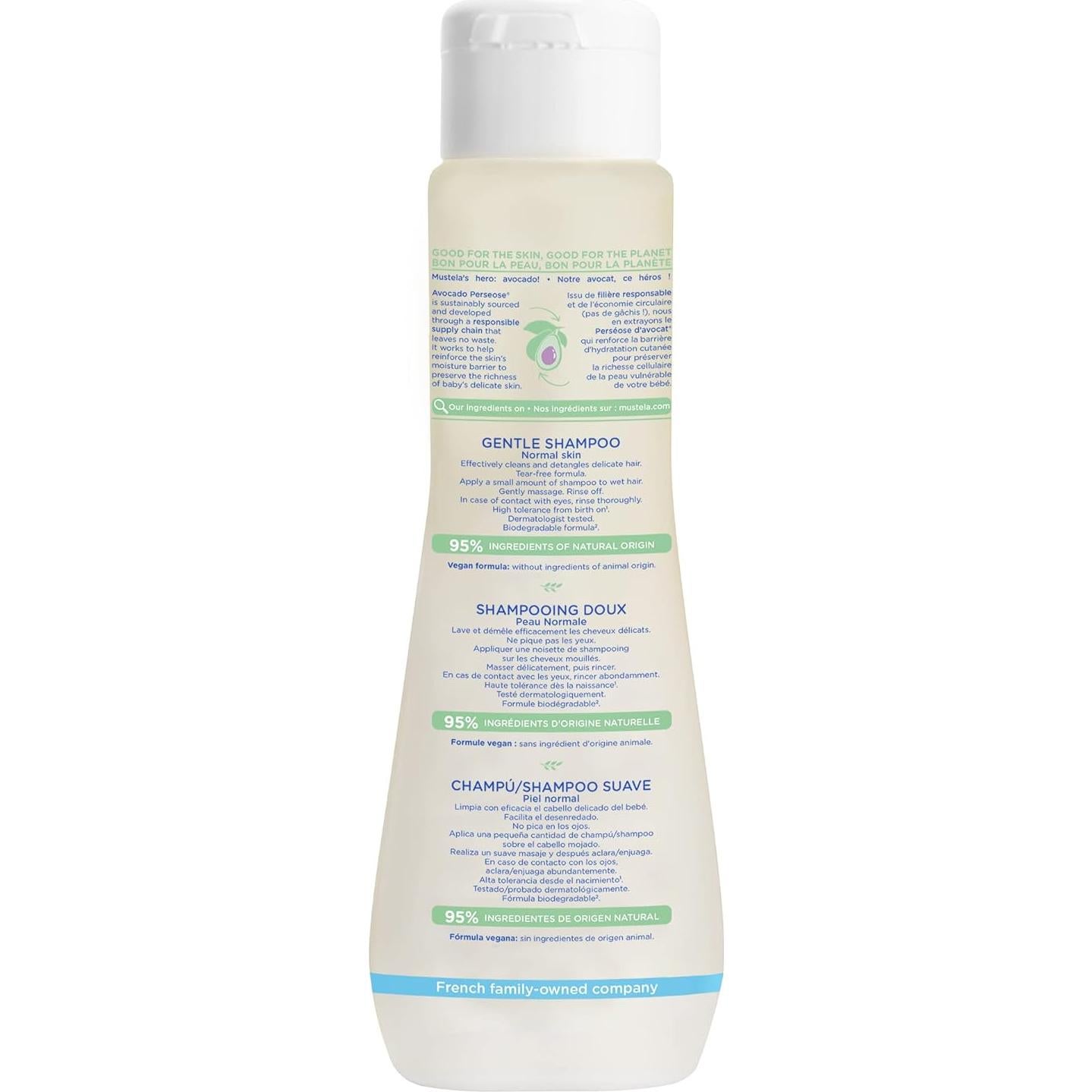 Champú Suave Mustela para Bebés con Aguacate 191g - Sin Lagrimas