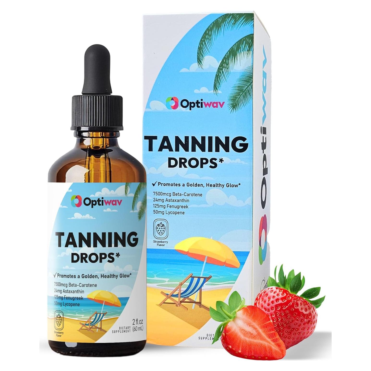 Gotas de bronceado sin sol Optiwav 60 mL - Vegano y sin azúcar