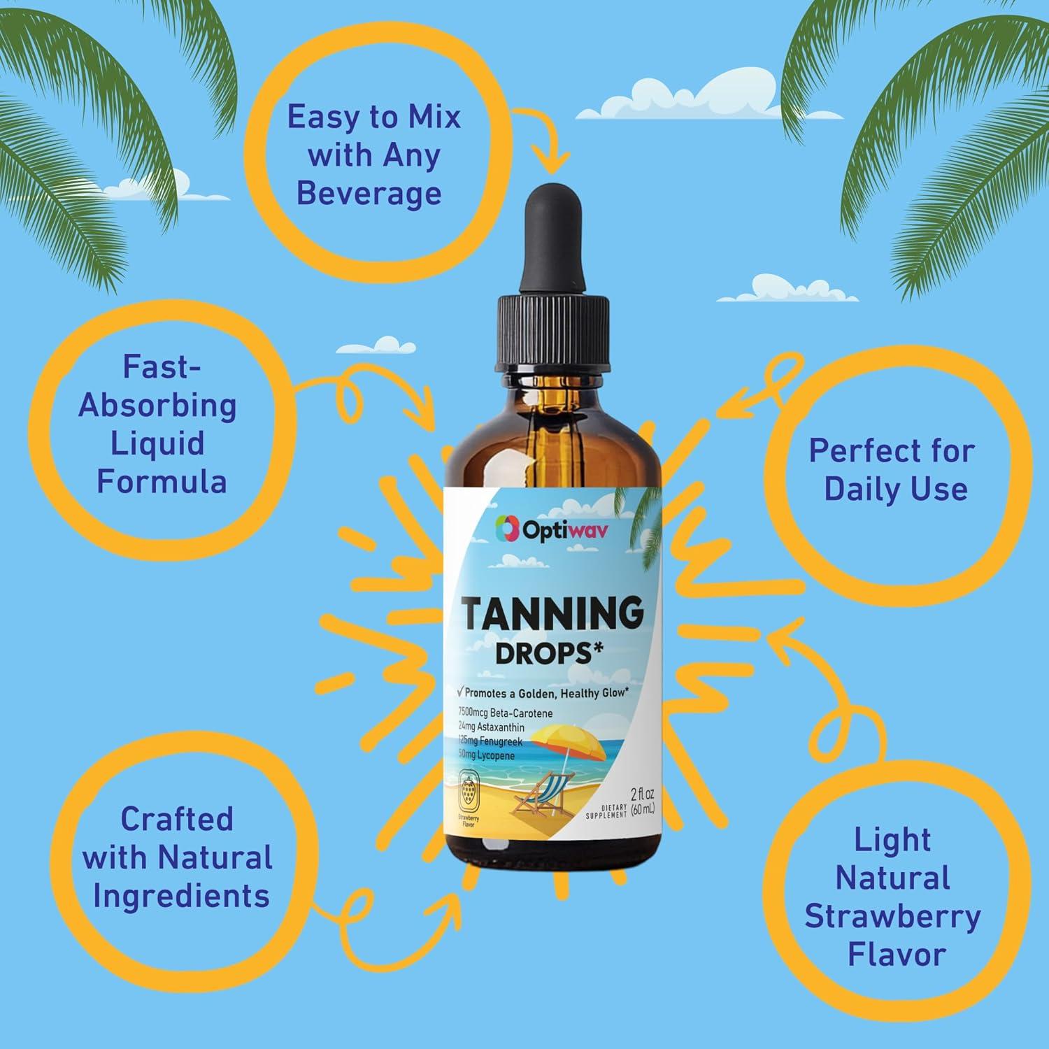 Gotas de bronceado sin sol Optiwav 60 mL - Vegano y sin azúcar