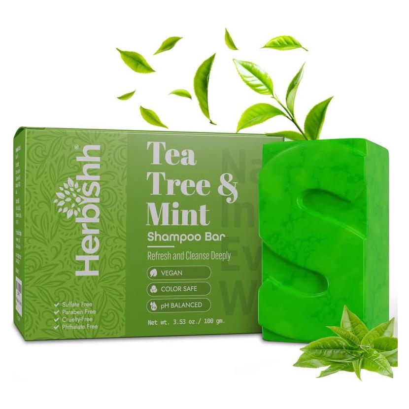 Champú Sólido Herbishh Tea Tree & Mint 100g - Cabello Graso