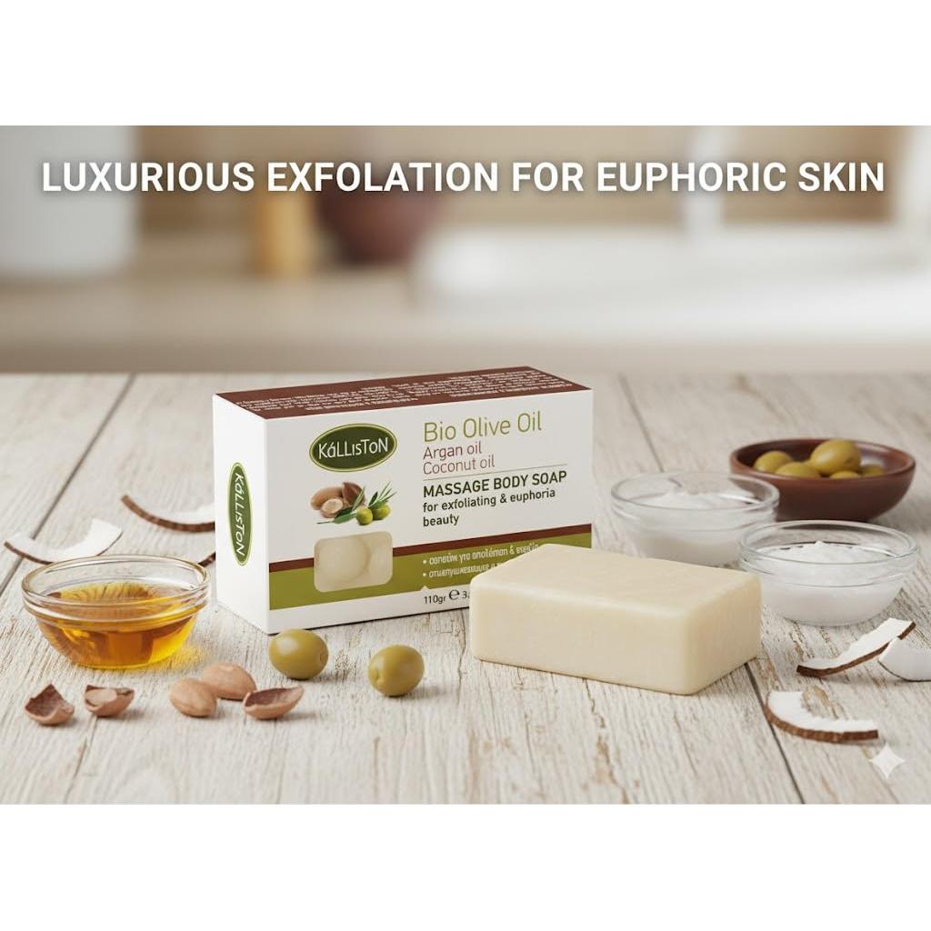 Jabón Corporal de Masaje Kalliston con Aceite de Argán y Coco - 2 Unidades de 110g