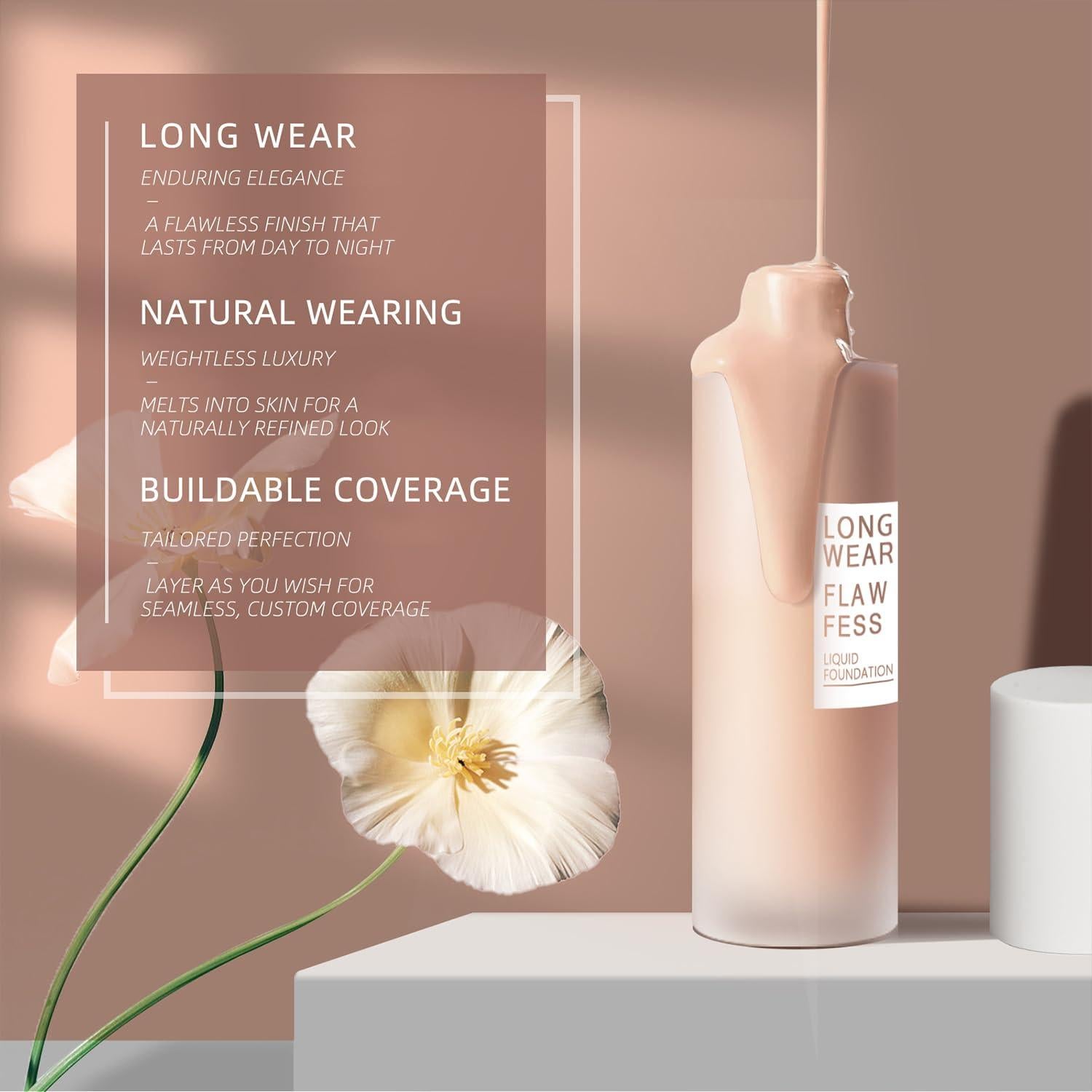 Base Líquida Mate AVVA 29.57 ml Tono Marfil Claro Cobertura Completa