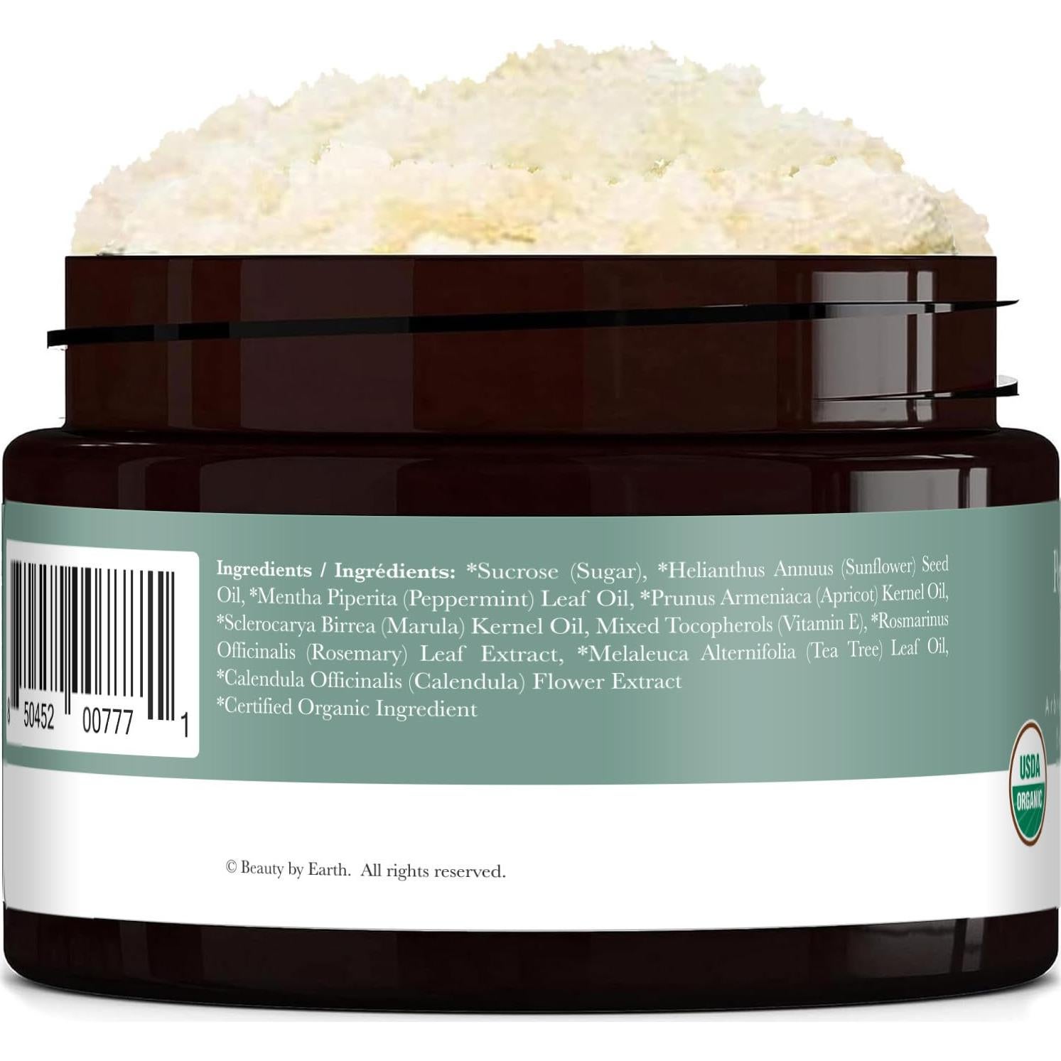 Exfoliante Corporal Orgánico Menta y Árbol de Té 283g