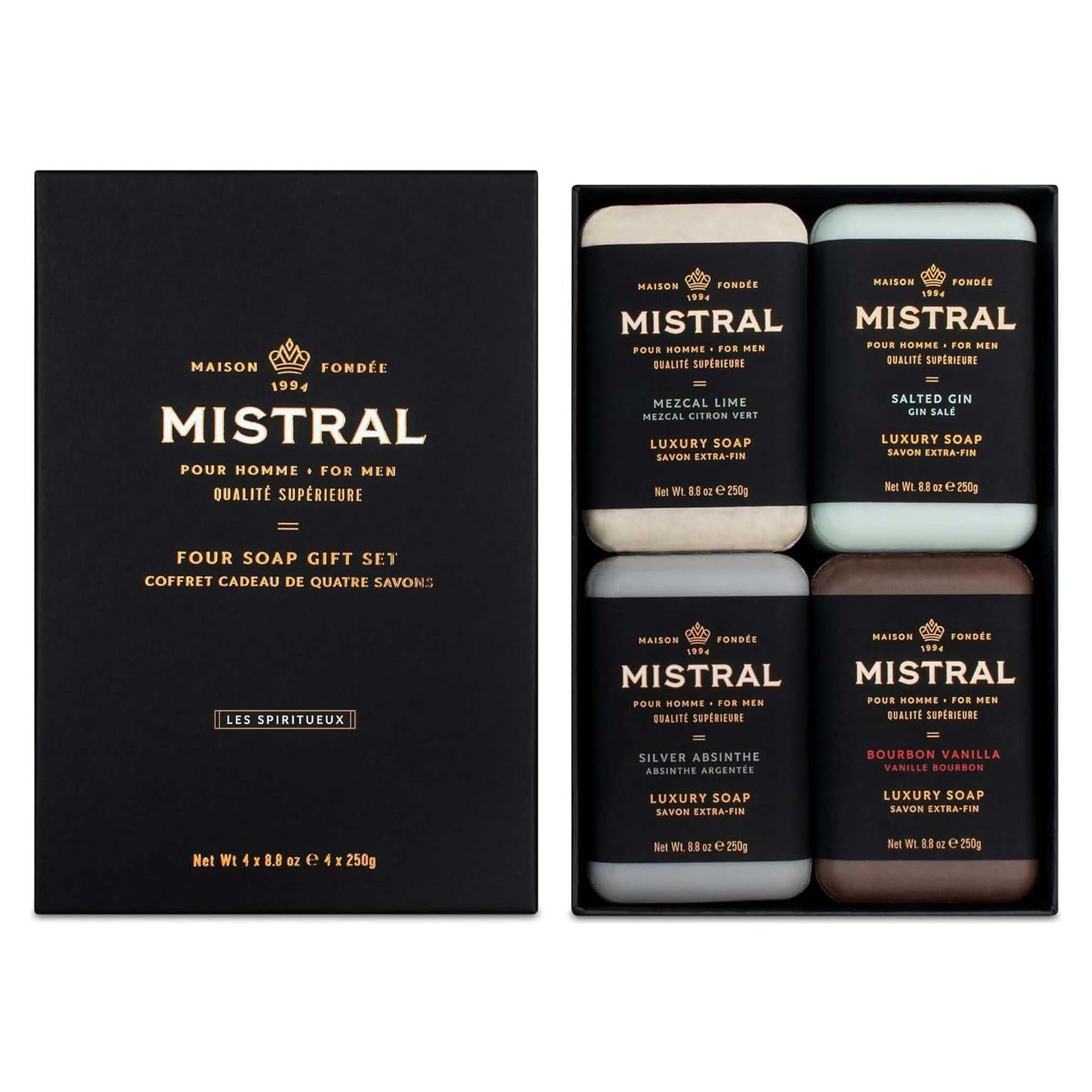 Juego de Jabones Mistral Four 4x250g Fragancias Premium