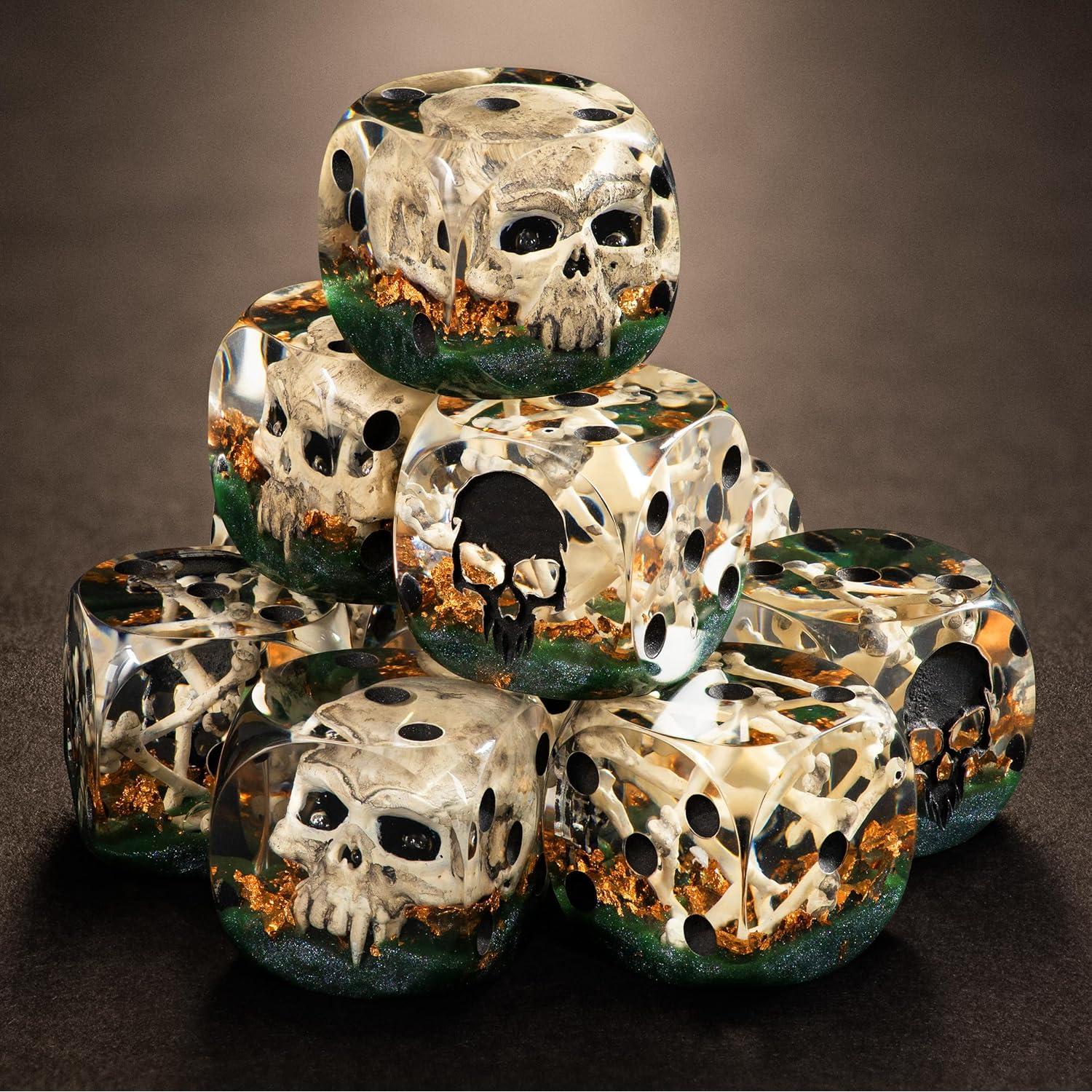 Juego de Dados D6 de Hueso DiceBell - 10 Dados 16mm para RPGs