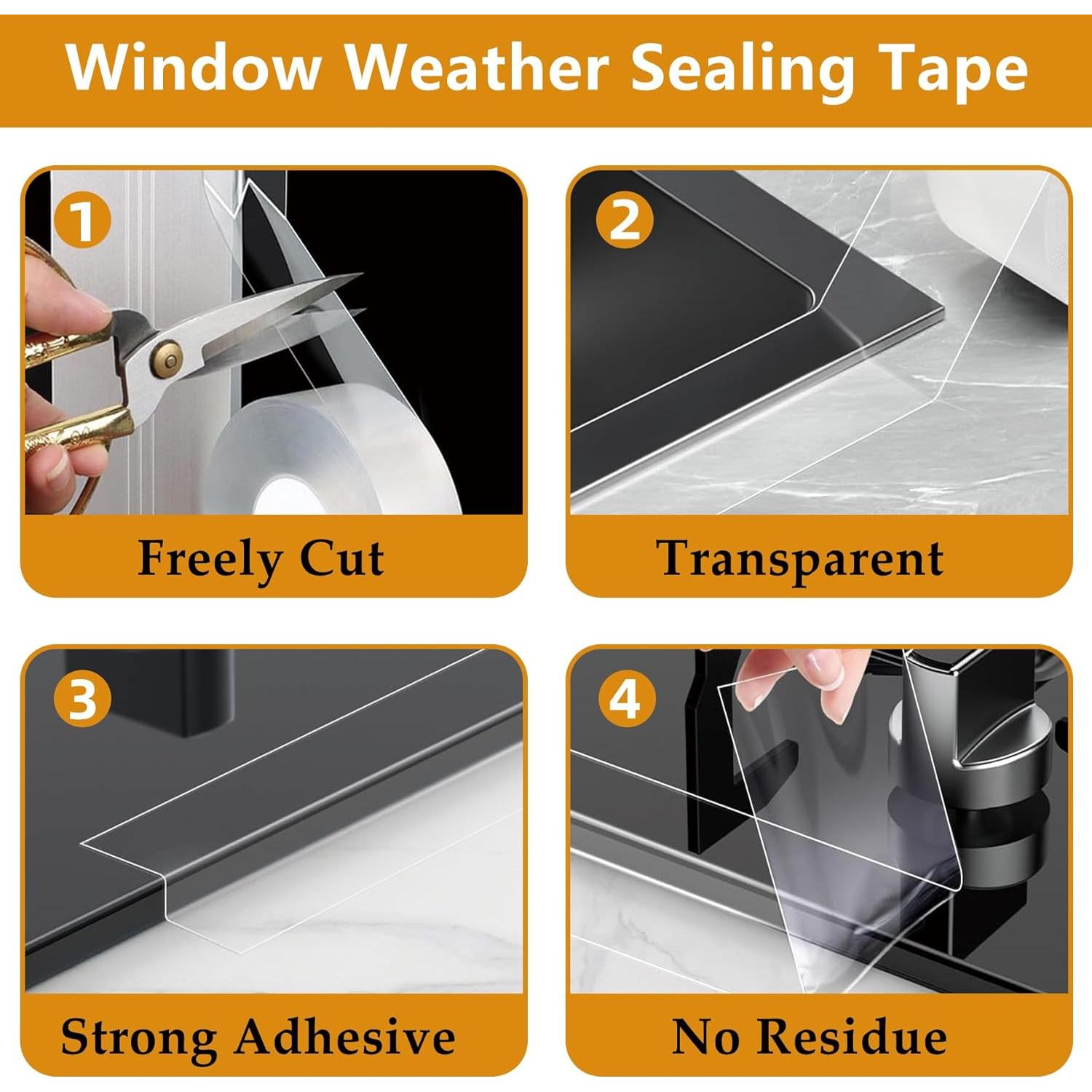 Cinta de Sellado Transparente 35mm x 3.2m para Cocina y Baño