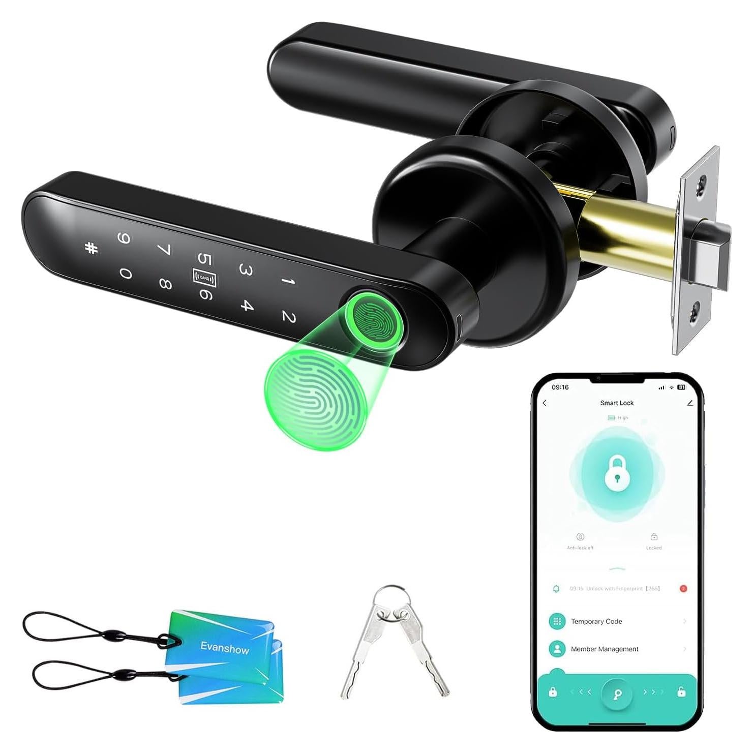 Cerradura Biométrica Evanshow 5-en-1 con App y Teclado