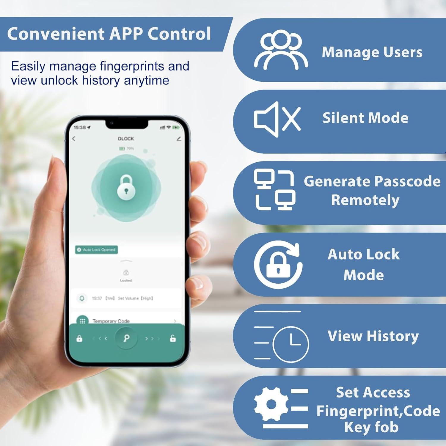 Cerradura Biométrica Evanshow 5-en-1 con App y Teclado