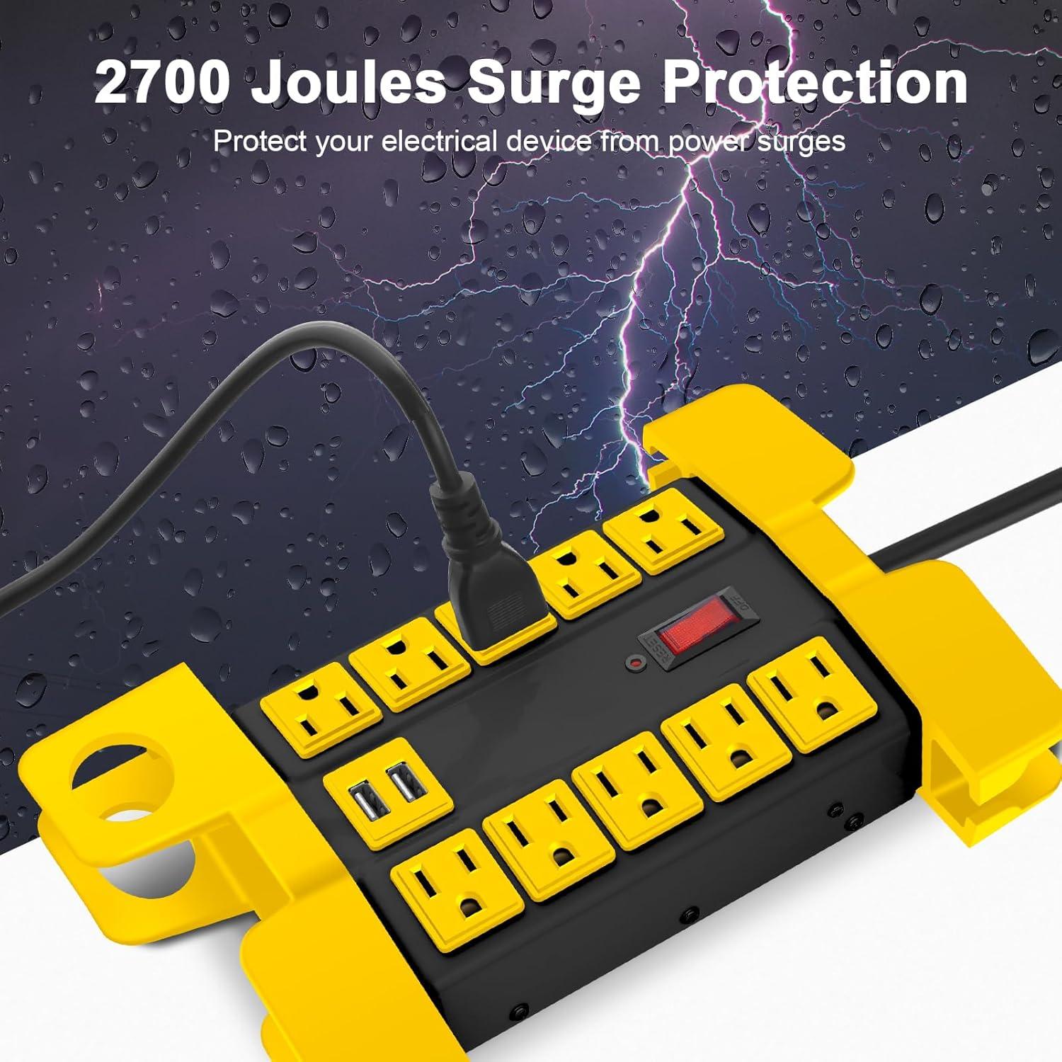 Regleta de Potencia CCCEI 10 Salidas con USB 6FT Negra