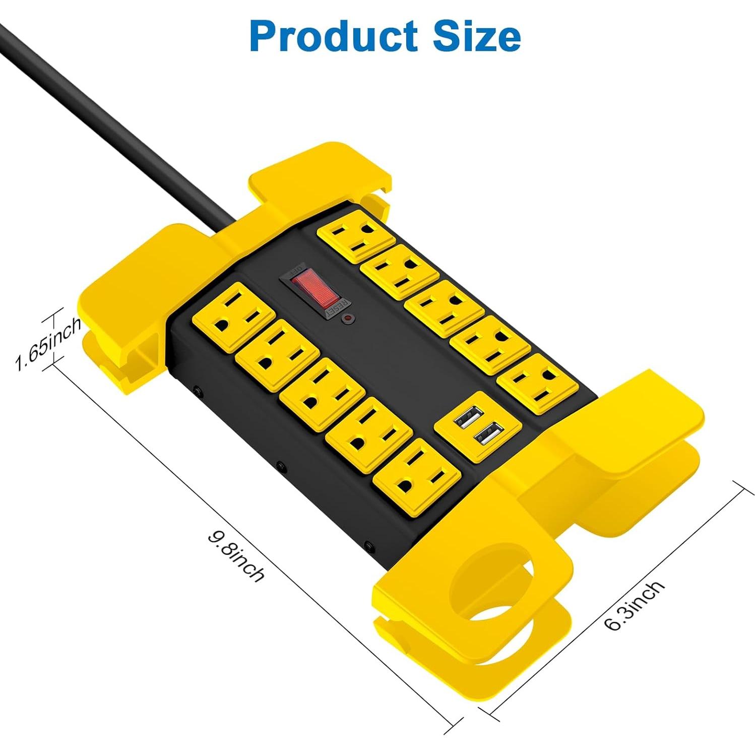 Regleta de Potencia CCCEI 10 Salidas con USB 6FT Negra