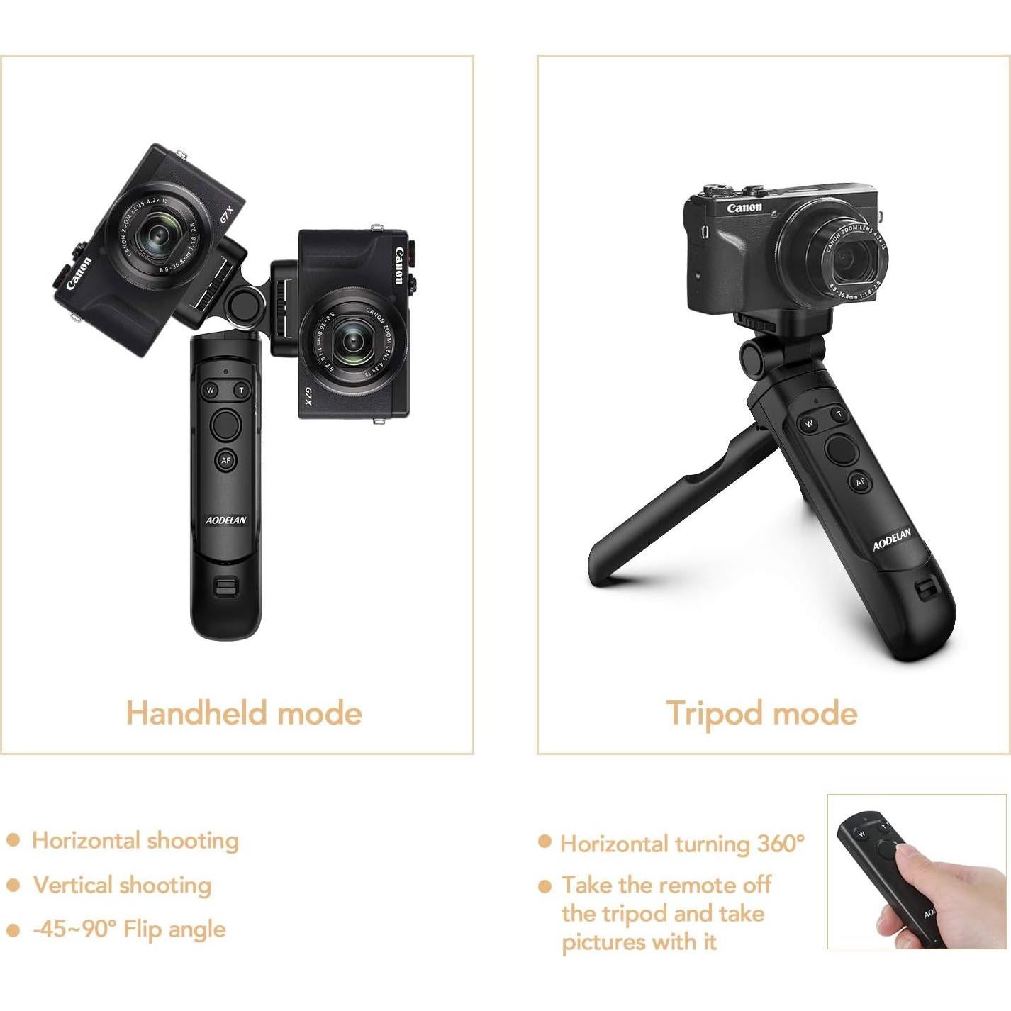 AODELAN Mini Trípode con Control Remoto Inalámbrico para Canon