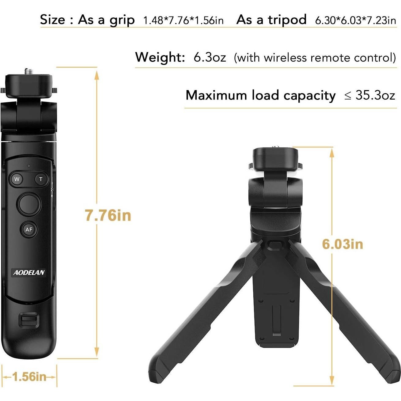 AODELAN Mini Trípode con Control Remoto Inalámbrico para Canon