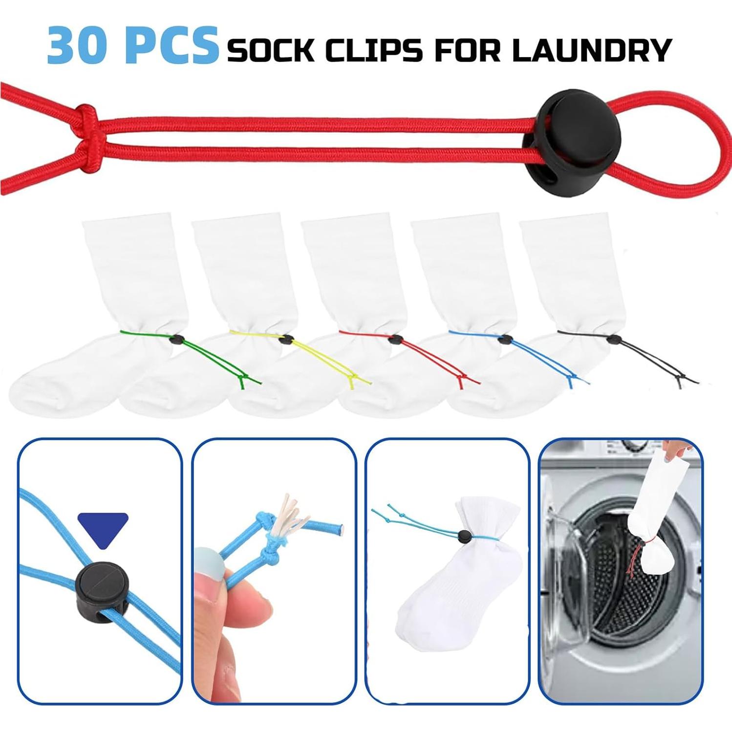 Juego de 50 Clips y Correas de Lavandería Awsxuoor - Nylon