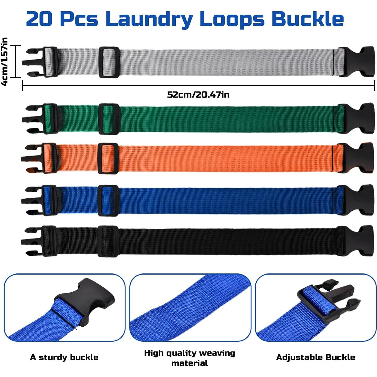 Juego de 50 Clips y Correas de Lavandería Awsxuoor - Nylon