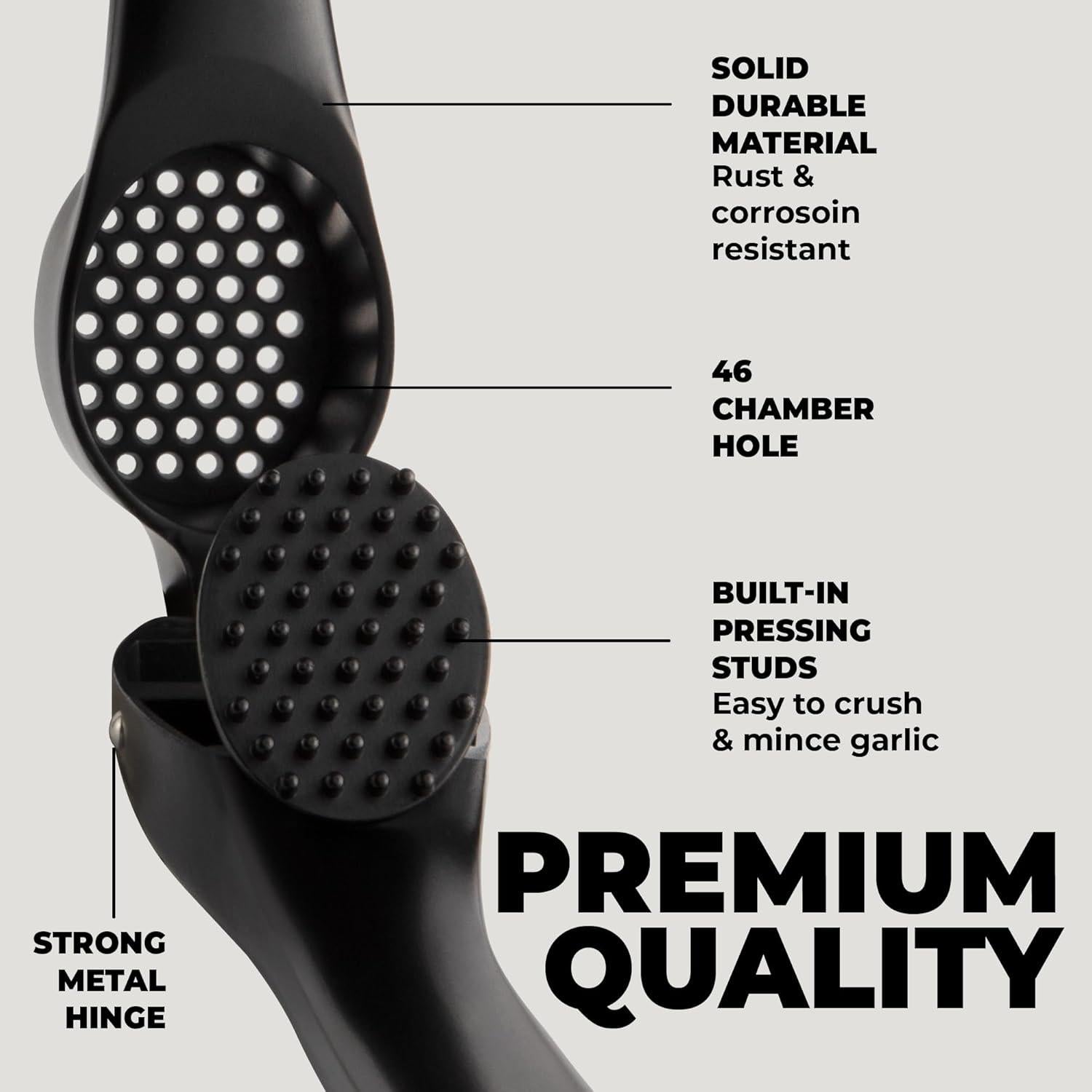 Prensa de Ajo Zulay Kitchen Mediana - Acero Inoxidable, Apto Lavavajillas