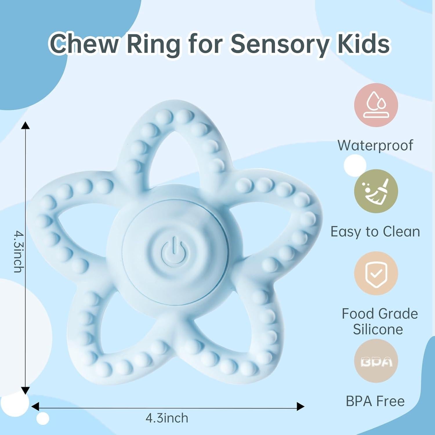 Juguete Masticable Sensorial Vibrante CrsaSwivo Azul/Verde