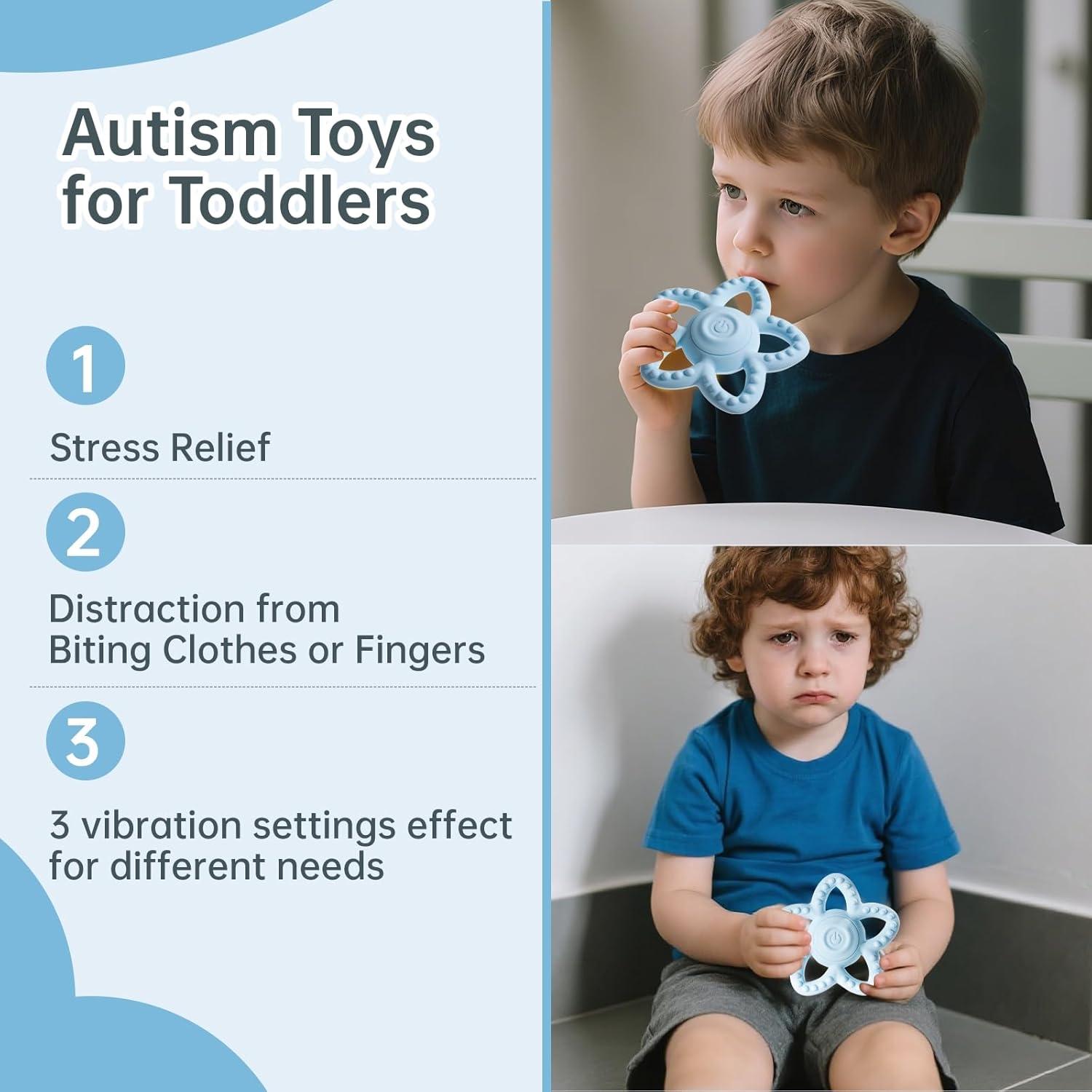 Juguete Masticable Sensorial Vibrante CrsaSwivo Azul/Verde