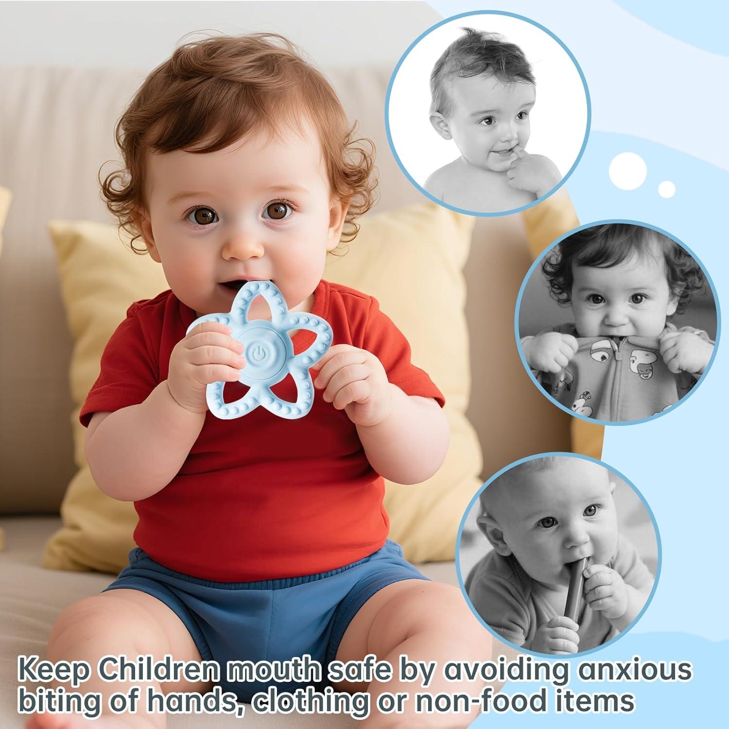 Juguete Masticable Sensorial Vibrante CrsaSwivo Azul/Verde