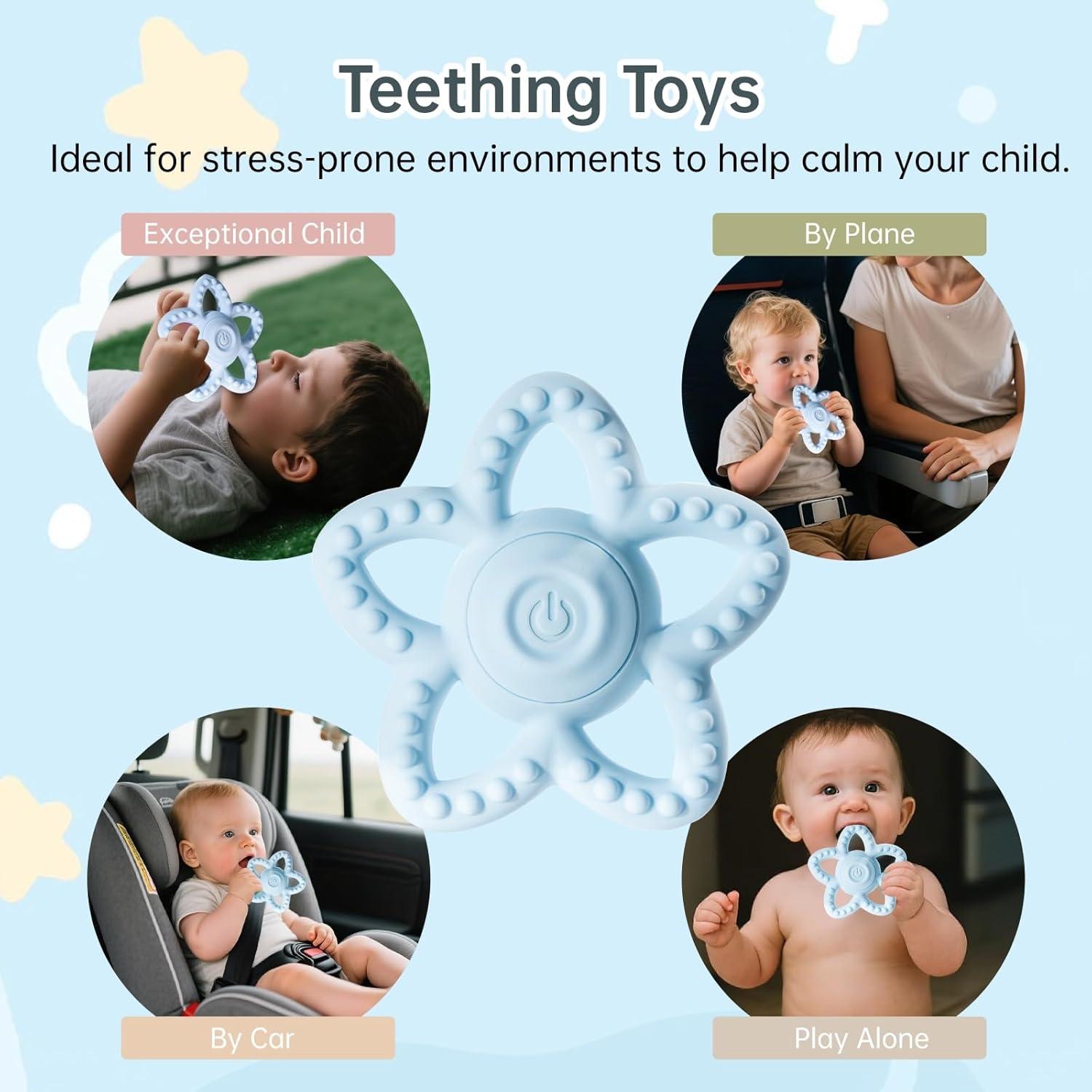 Juguete Masticable Sensorial Vibrante CrsaSwivo Azul/Verde