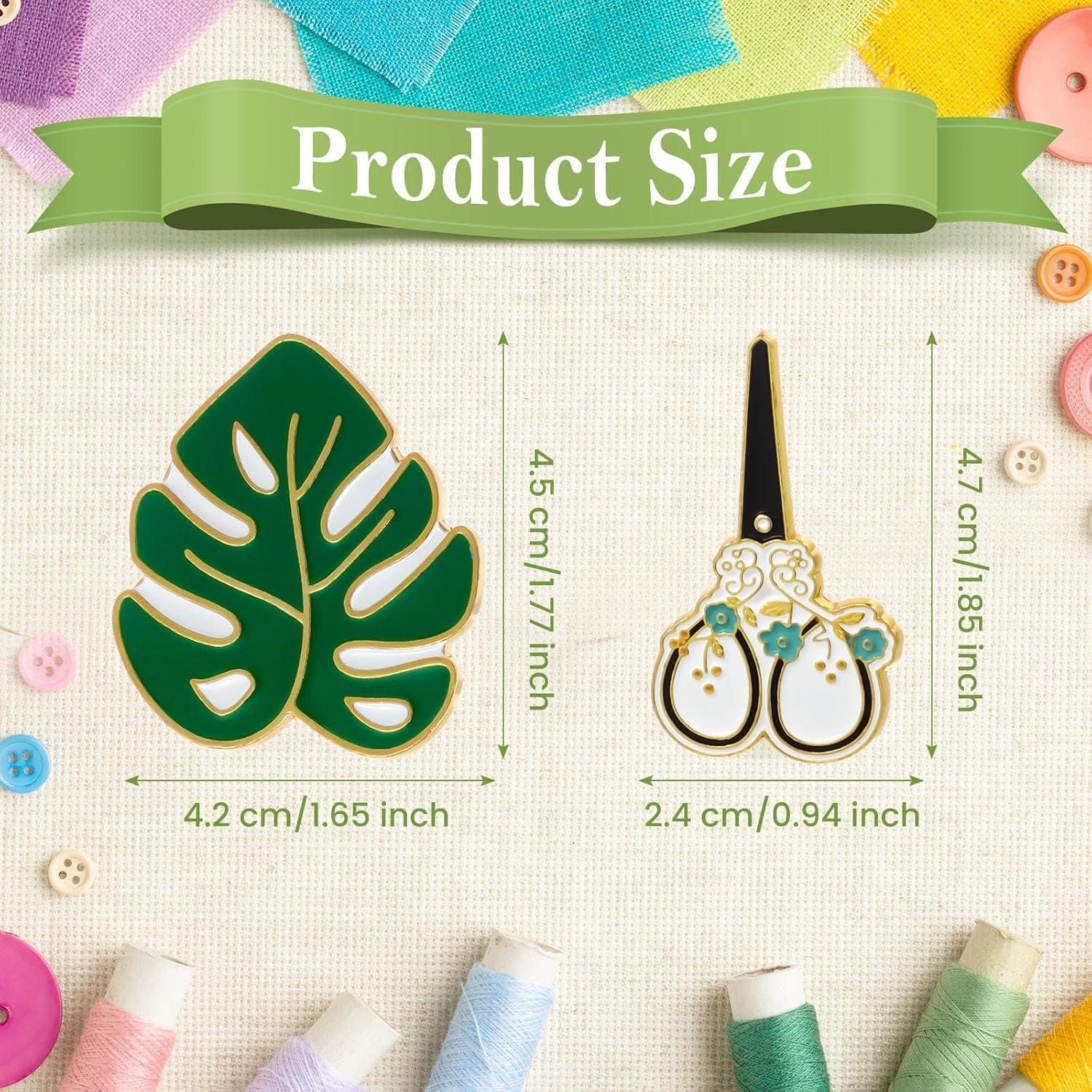 TXIN 4 Guardapins de Aguja Magnéticos Hoja de Palma 10.7x11.4cm