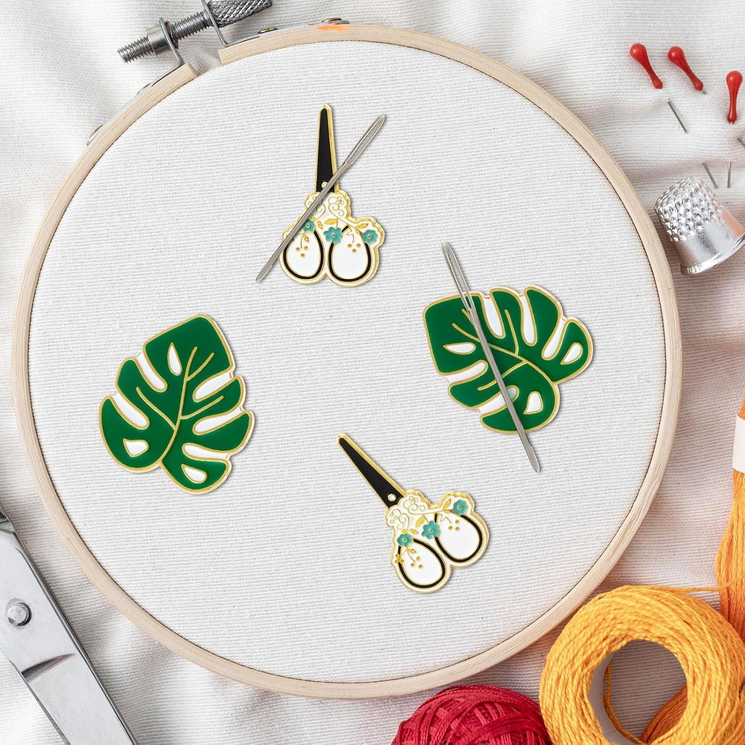 TXIN 4 Guardapins de Aguja Magnéticos Hoja de Palma 10.7x11.4cm