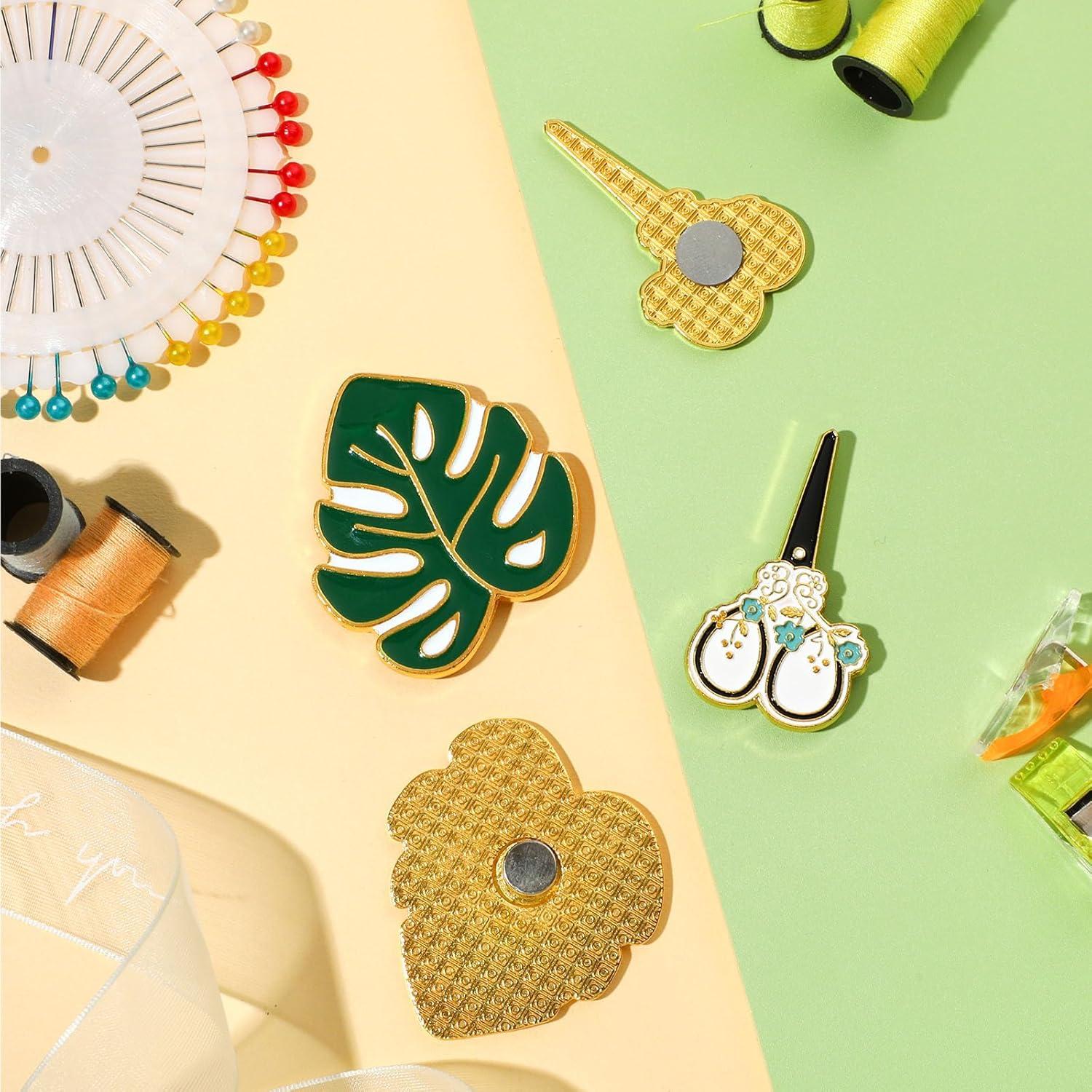 TXIN 4 Guardapins de Aguja Magnéticos Hoja de Palma 10.7x11.4cm