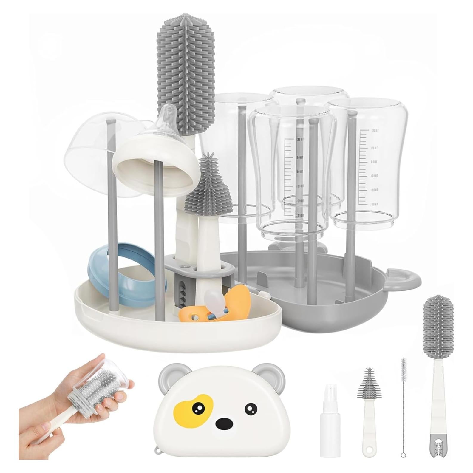 Kit de Limpiador de Biberones CandyHome 7 en 1 Gris