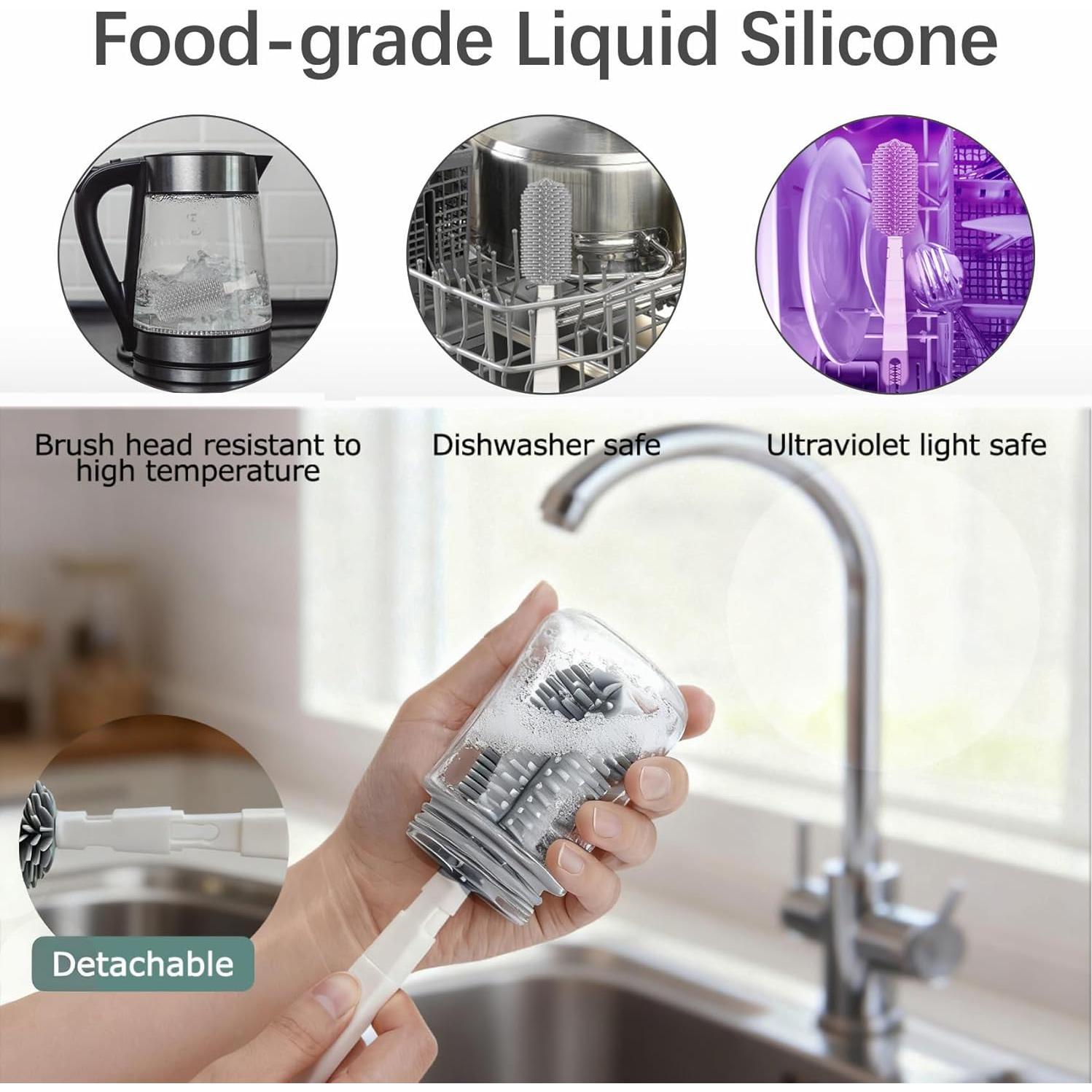 Kit de Limpiador de Biberones CandyHome 7 en 1 Gris