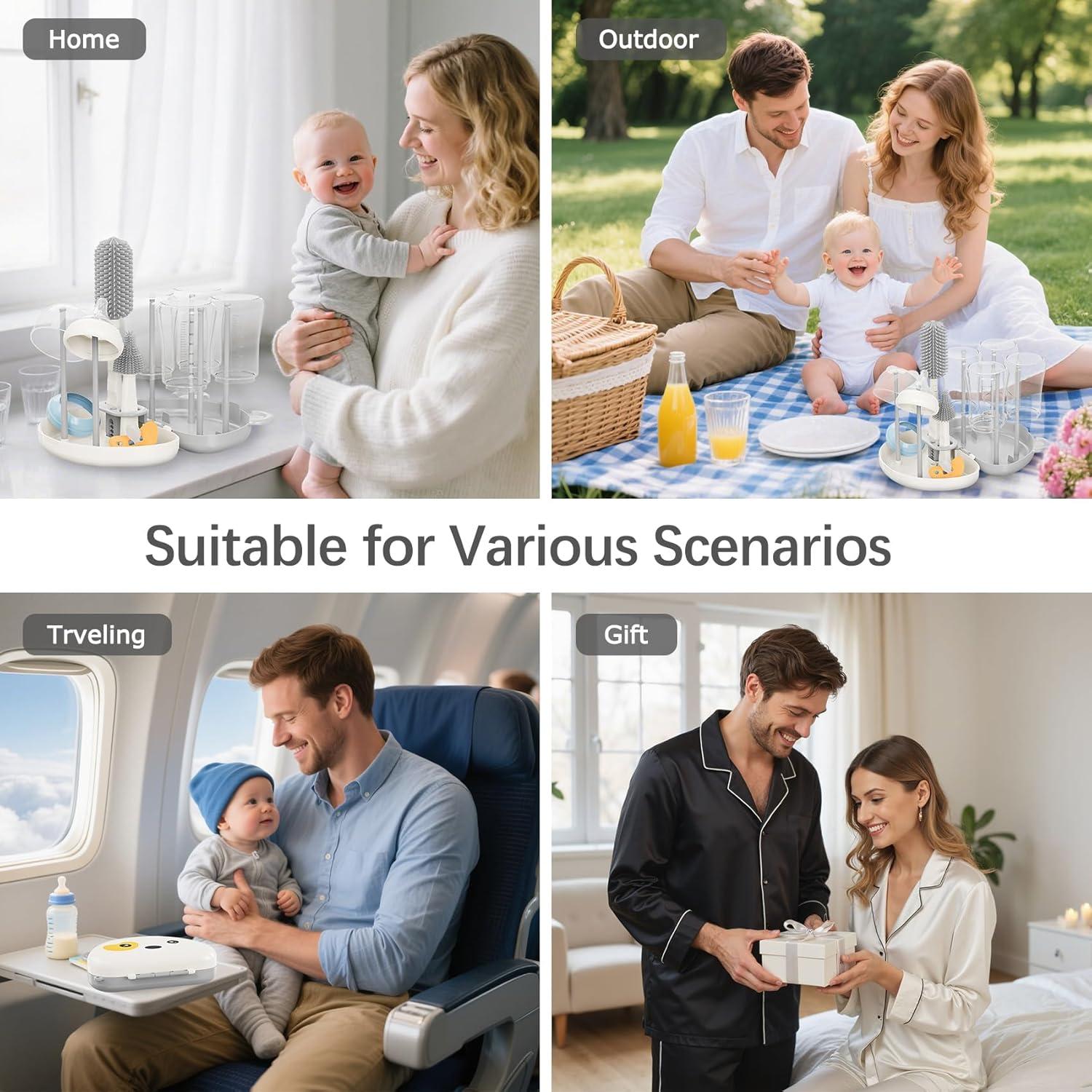 Kit de Limpiador de Biberones CandyHome 7 en 1 Gris