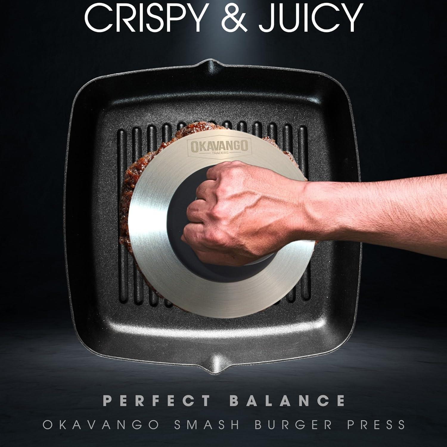 Prensa de Hamburguesas Okavango de Acero Inoxidable 14 cm