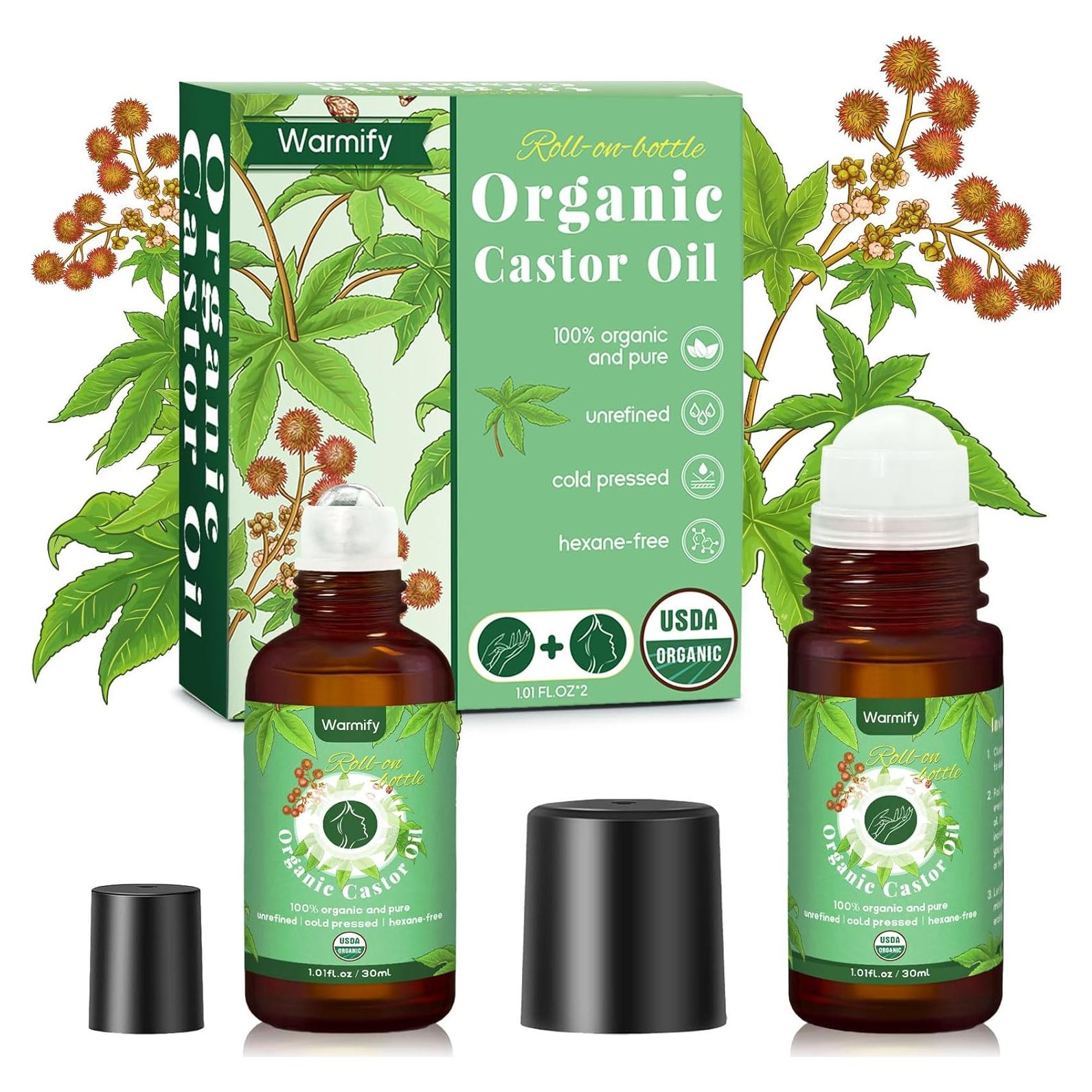 Aceite de Ricino Orgánico 2-en-1 Roll On Warmify 59 ml