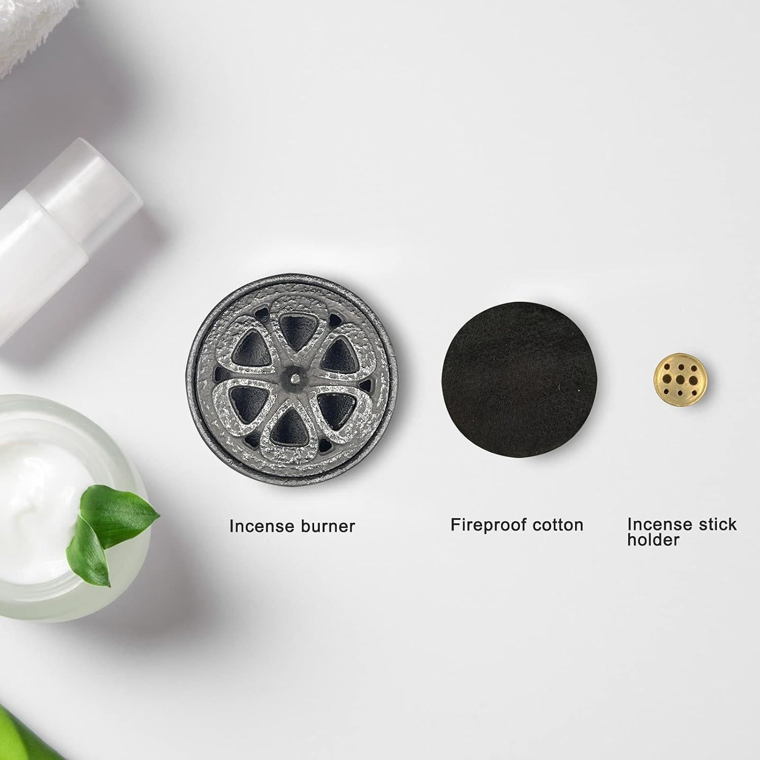 Horno de Incienso MENDUNER de Hierro Fundido con Soporte