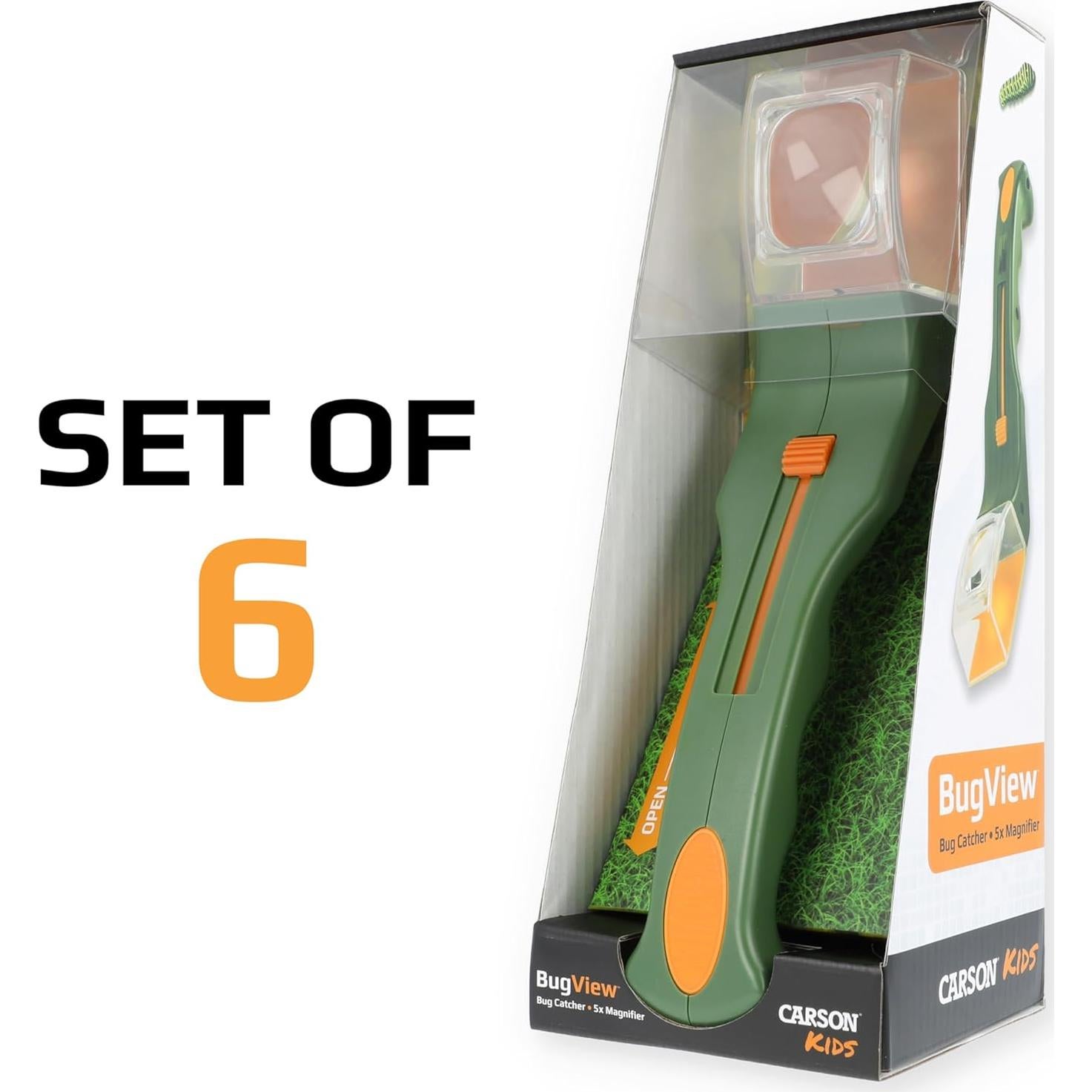Capturador de Insectos Carson BugView Set de 6 con Lupa 5x