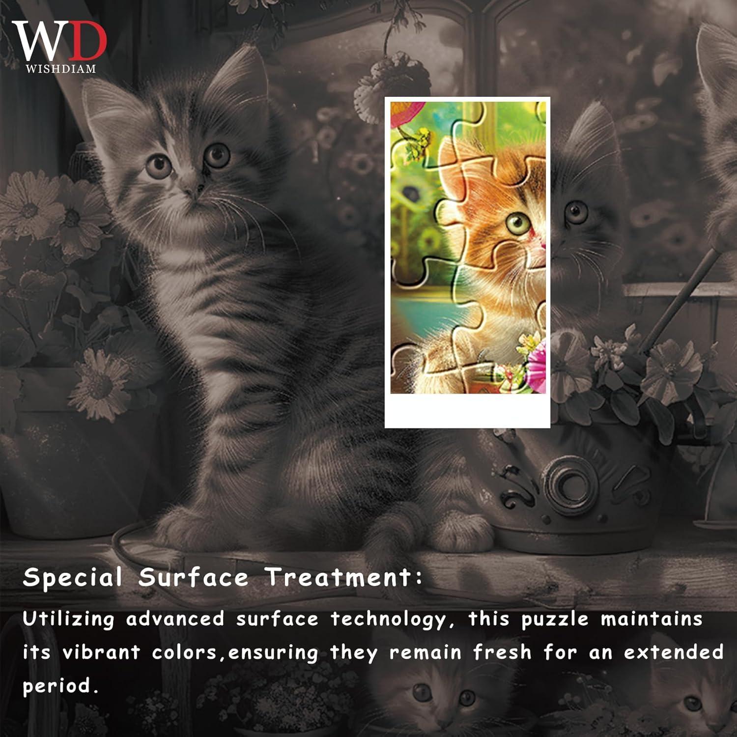 Rompecabezas 2 Pack 1000 Piezas WISHDIAM Gatos en Flores