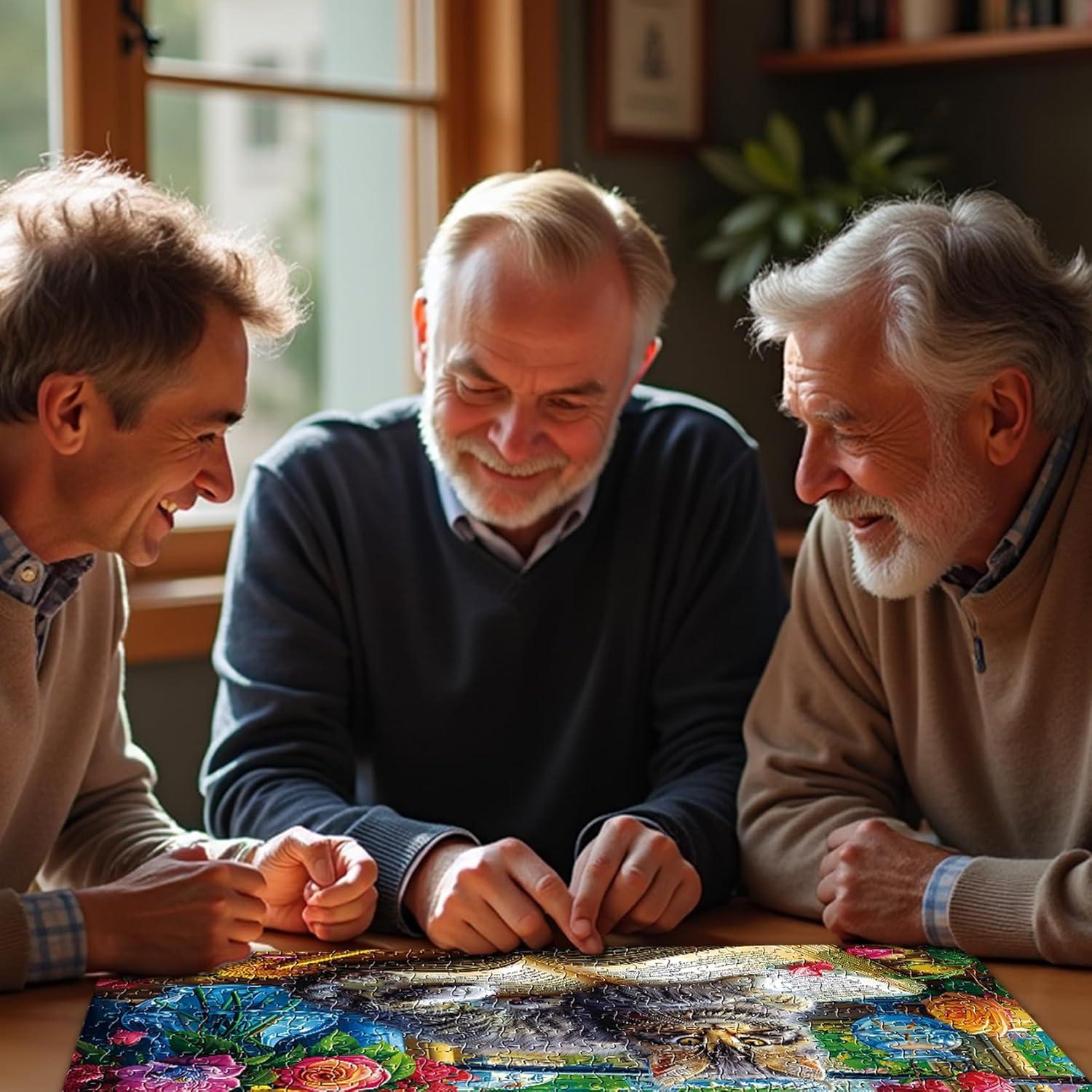 Rompecabezas 2 Pack 1000 Piezas WISHDIAM Gatos en Flores