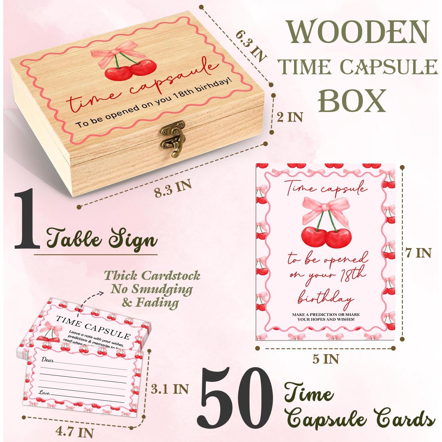 Caja de Cápsula del Tiempo DEANHOT Cereza 21.1x16x5.1cm