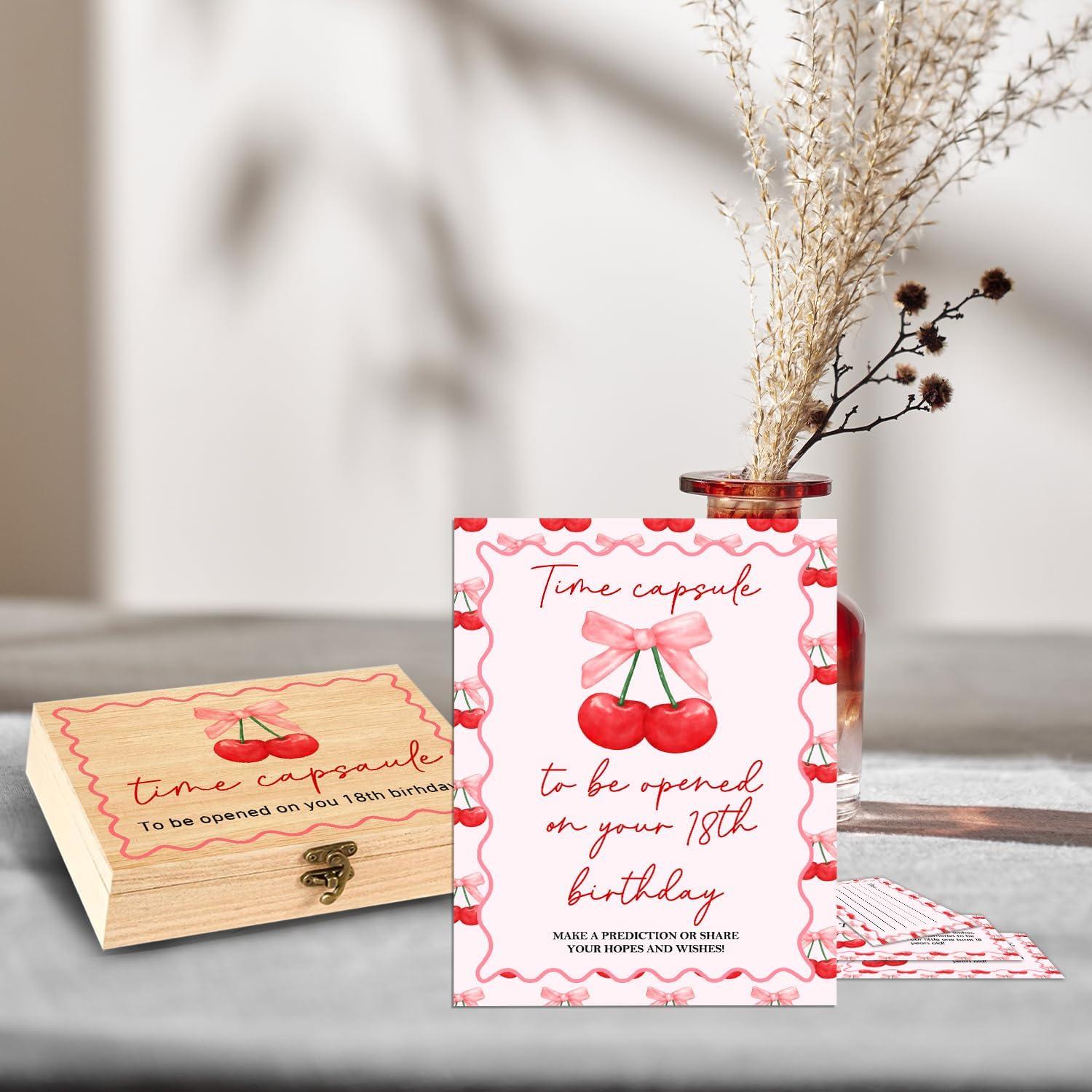 Caja de Cápsula del Tiempo DEANHOT Cereza 21.1x16x5.1cm
