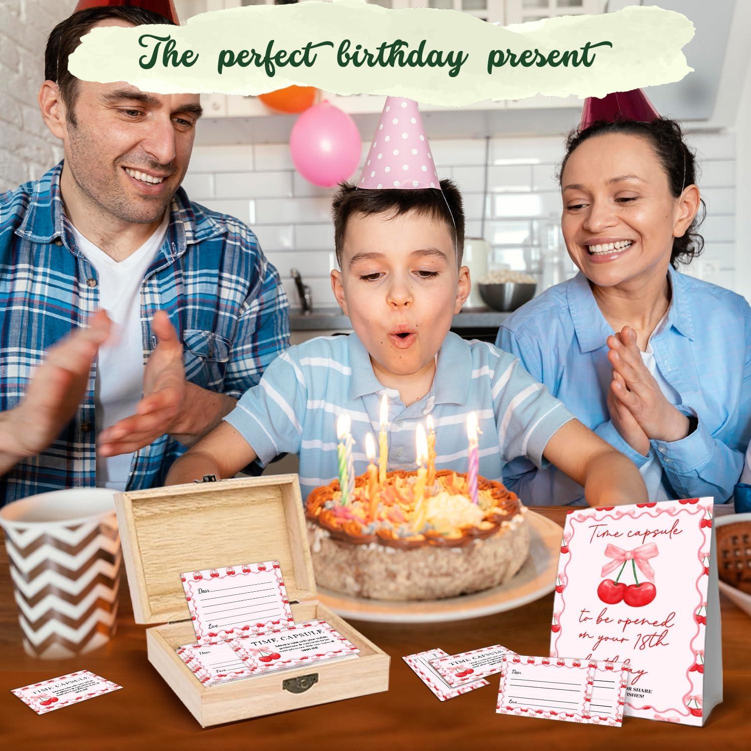 Caja de Cápsula del Tiempo DEANHOT Cereza 21.1x16x5.1cm