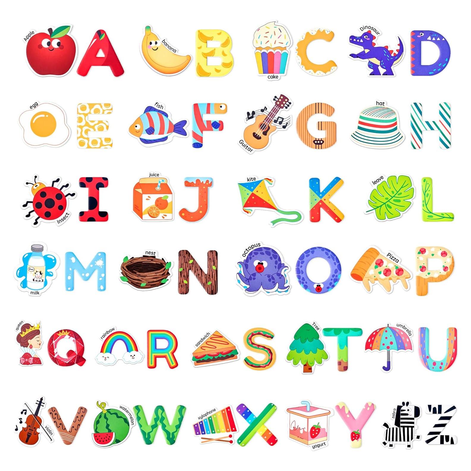 Imanes de Nevera JoyCat para Niños - Set de 26 Letras y Objetos