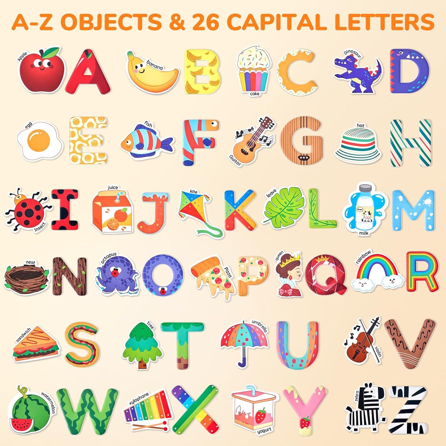 Imanes de Nevera JoyCat para Niños - Set de 26 Letras y Objetos