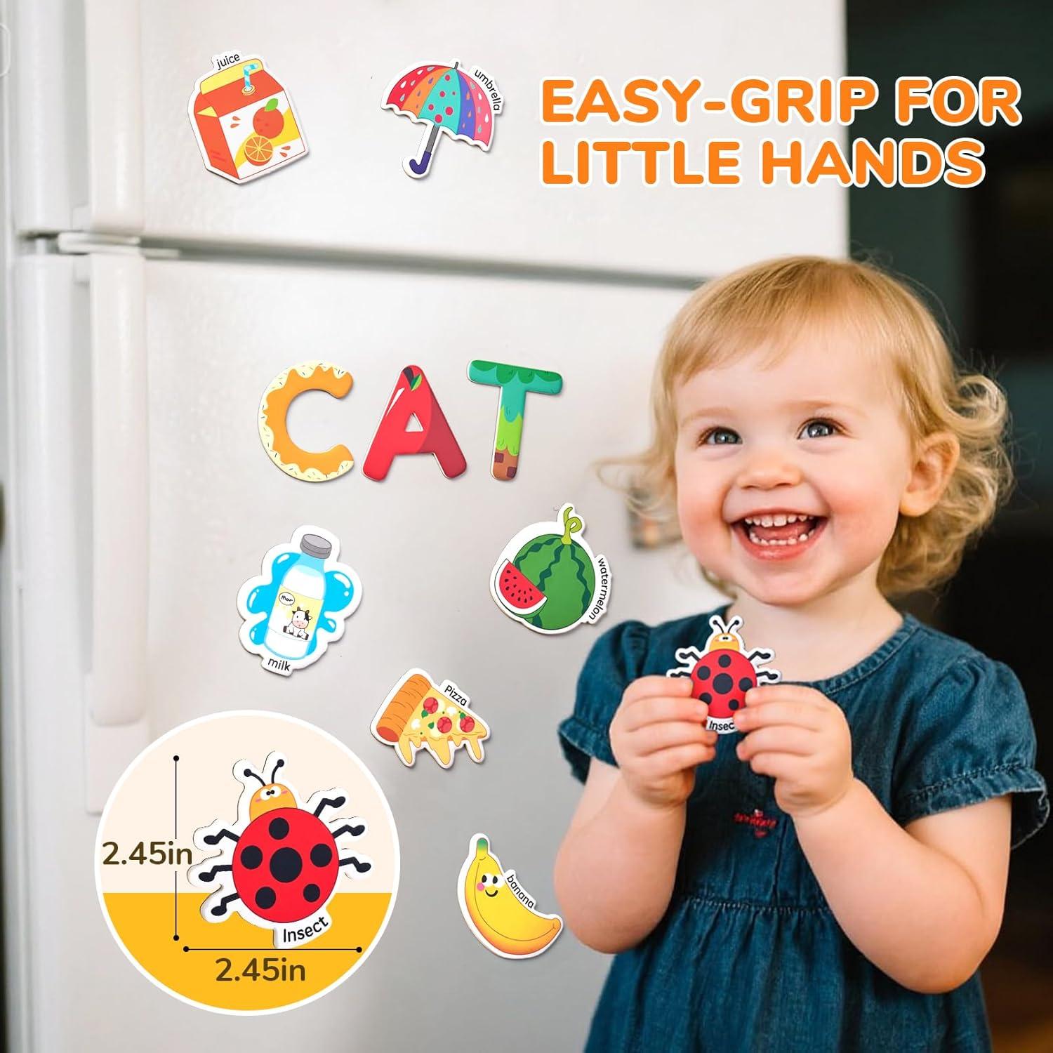 Imanes de Nevera JoyCat para Niños - Set de 26 Letras y Objetos